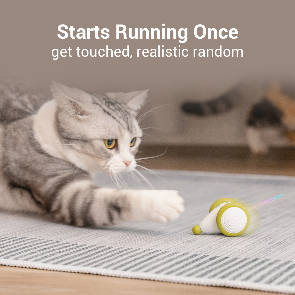 Modern LED Lights Rechargeable PVC Electric Cat Mouse Toy Smart Sensing & Automatic Interactive Toy for Cats