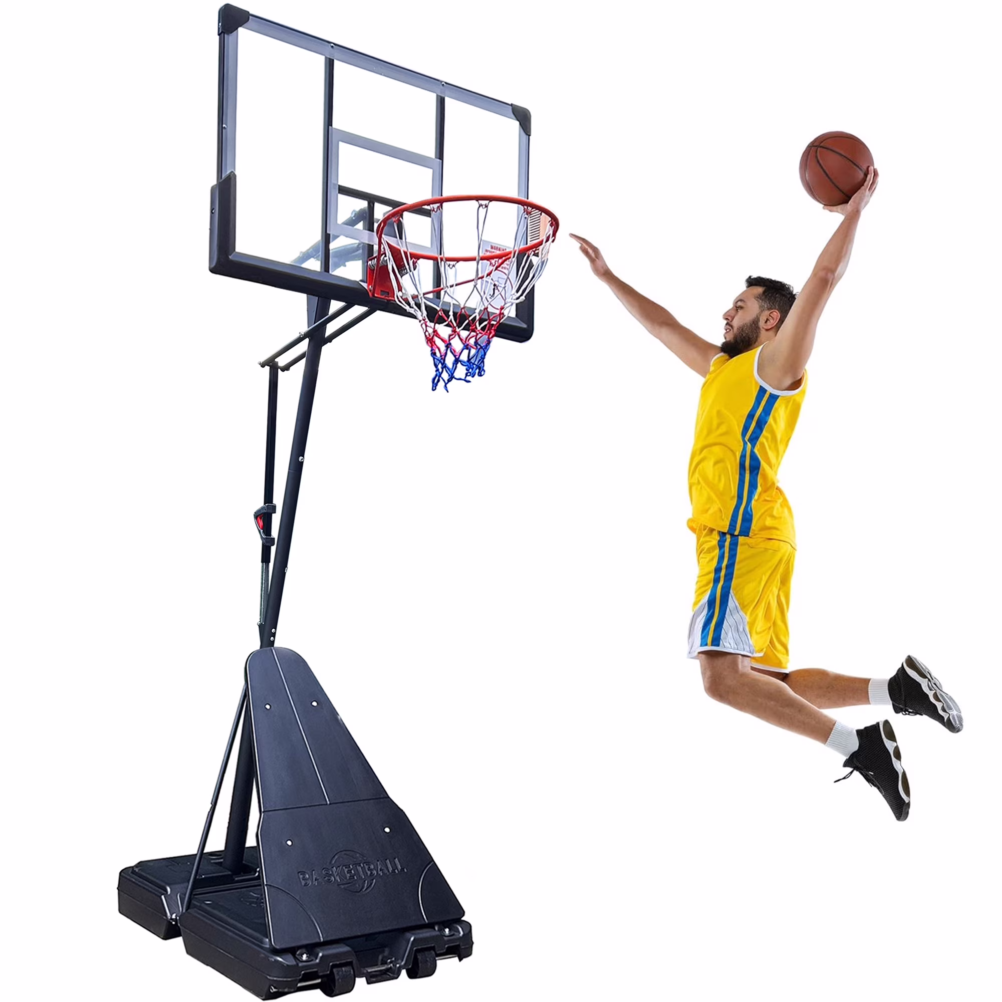 54in Portable Basketball Hoop with Polycarbonate Backboard