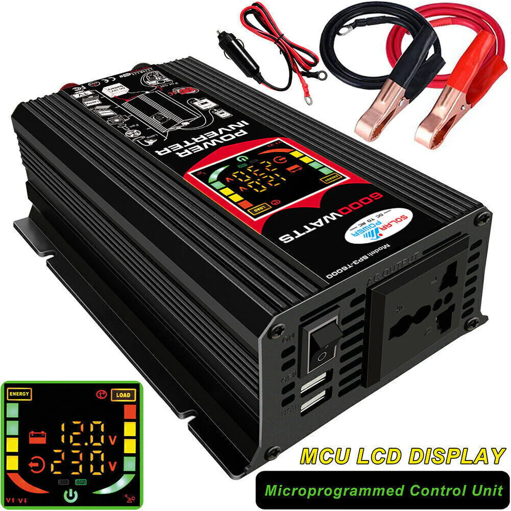 6000W Complete Solar Panel Kit Solar Power Generator 100A Home 110V Grid System Image 6