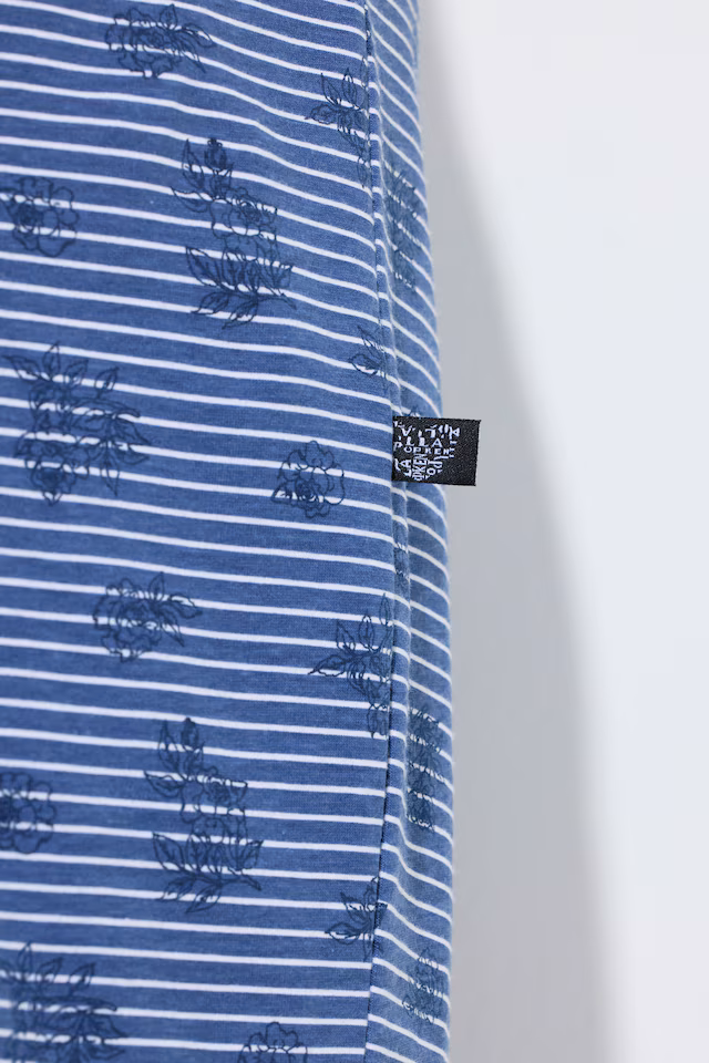 Pinstripe Petal Short Sleeve Nightgown