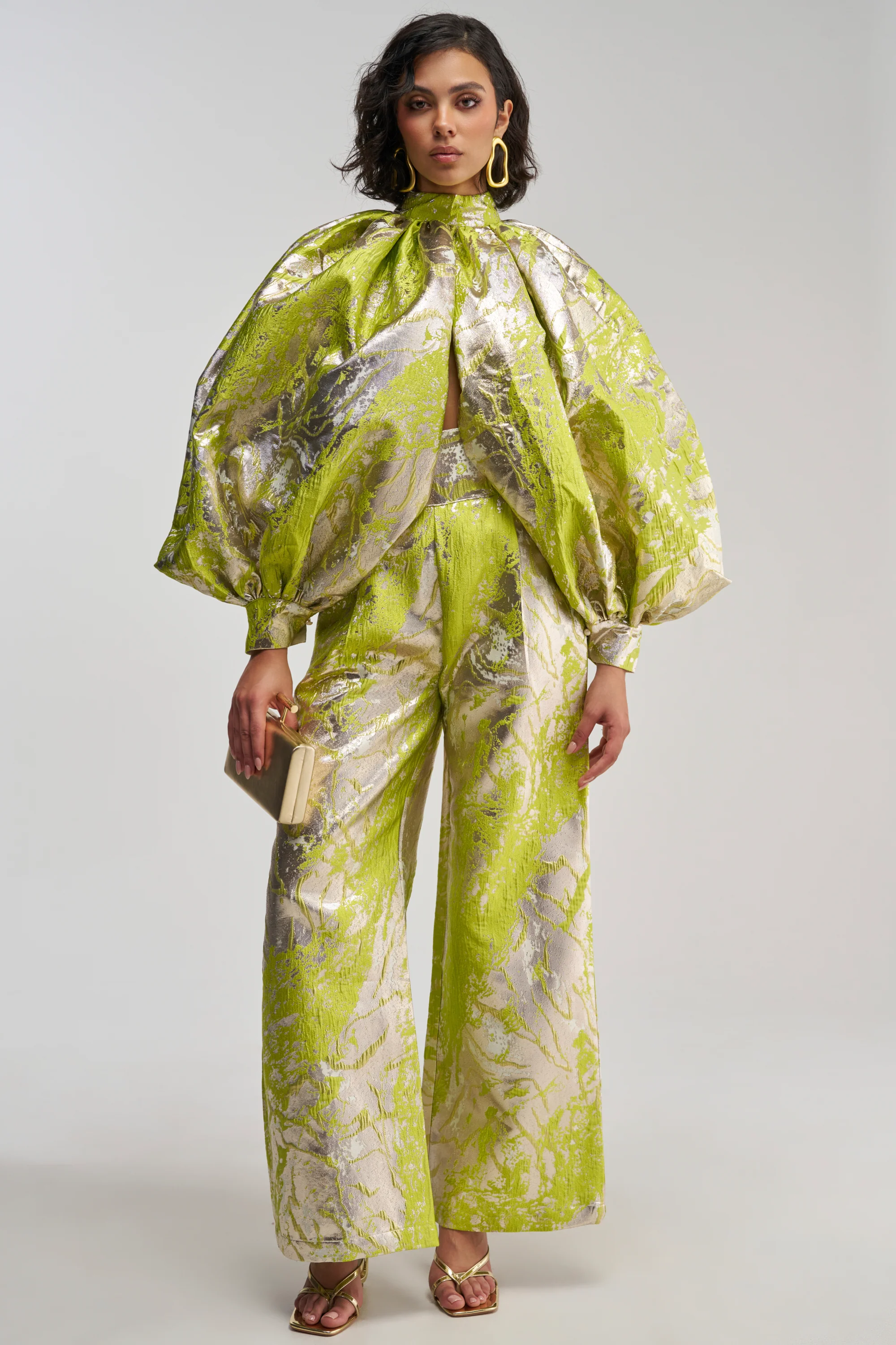 ELECTRIC GARDEN BROCADE PALAZZO PANT - Akira Store