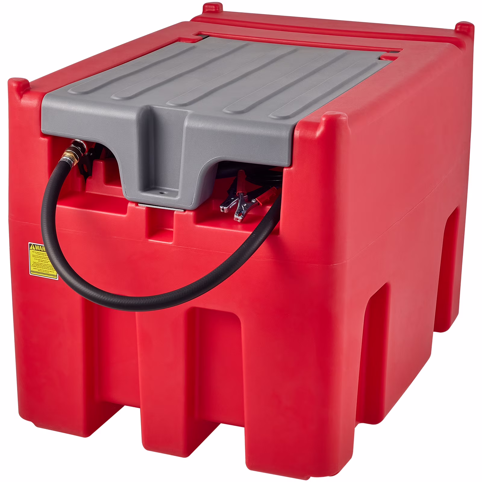 KFFKFF Mobile Diesel Container, 116 Gal & 10 GPM Pump, 12V Electric Pump & 13.1ft Hose, PE Fuel Storage for Transport, Red