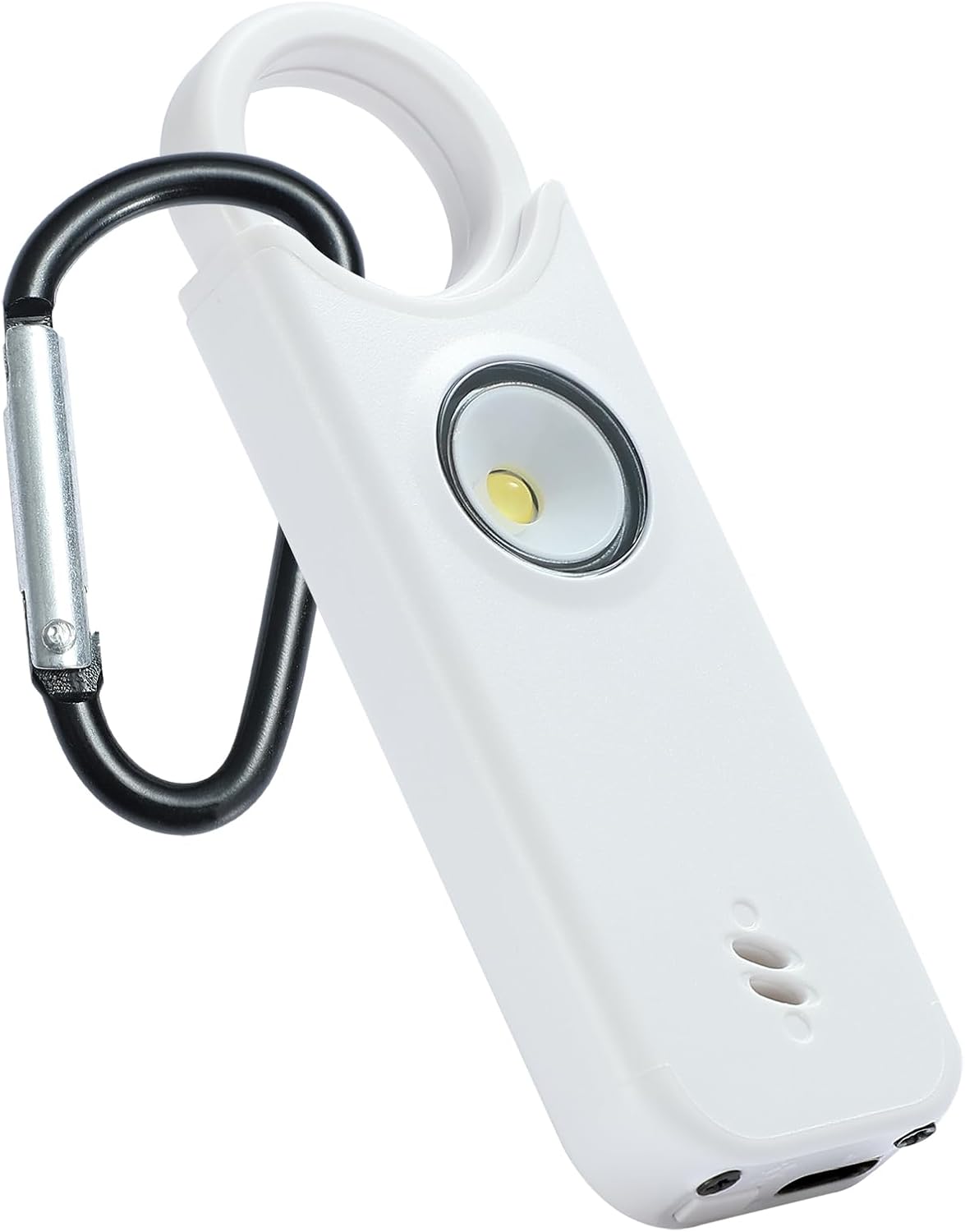 TIPSEAN Personal Safety Alarm - 135dB Ultra Loud Siren with LED Strobe Light, USB-C Rechargeable, Compact Keychain Alarm for Women/Men, Emergency Flashlight & Vibration Alert(White)