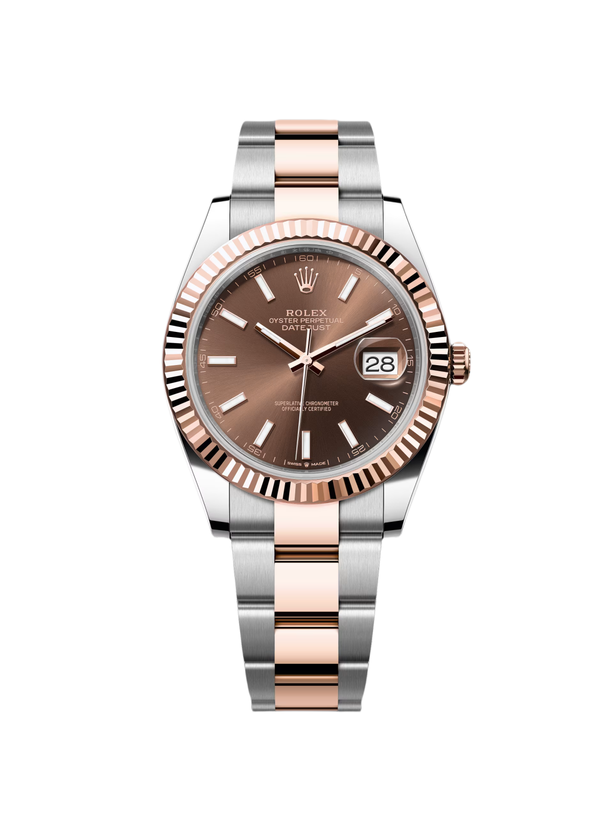 【Super Clone】RLX Datejust 41mm 126331 Chocolate Index Jubilee Steel and Everose Gold Watch