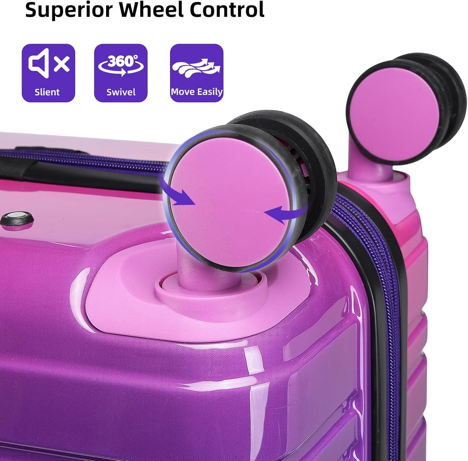 Ensemble de 6 valises, ensemble de valises rigides extensibles avec roulettes multidirectionnelles, ensemble de bagages à roulettes légers