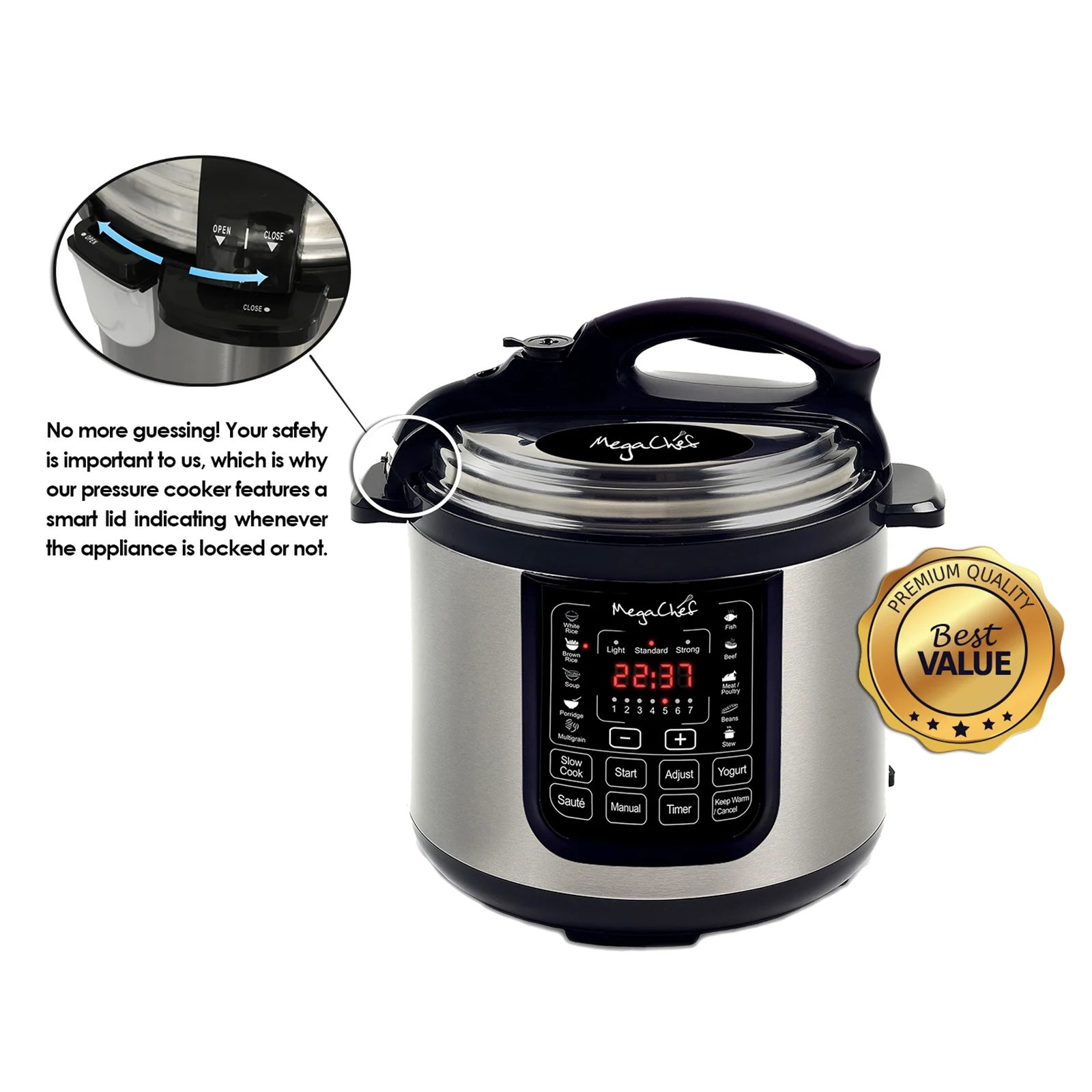 Megachef 8 - Quart Digital Pressure Cooker, 15