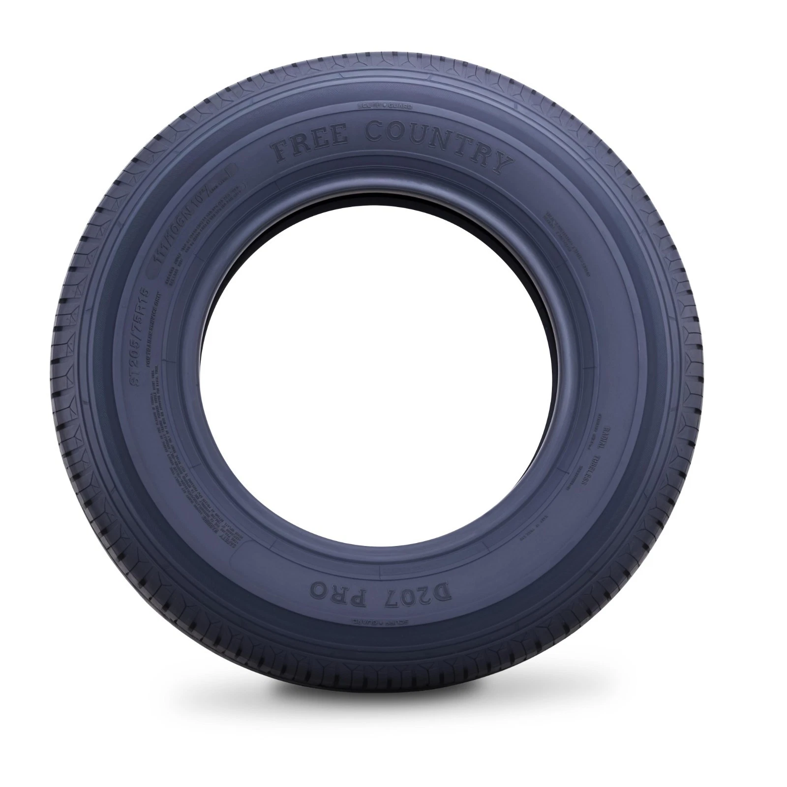 Heavy Duty Trailer Tire ST 205/75R15 10 Ply Load Range E Steel Belted Radial w/Scuff Guard, Set 3(3) - Image 2