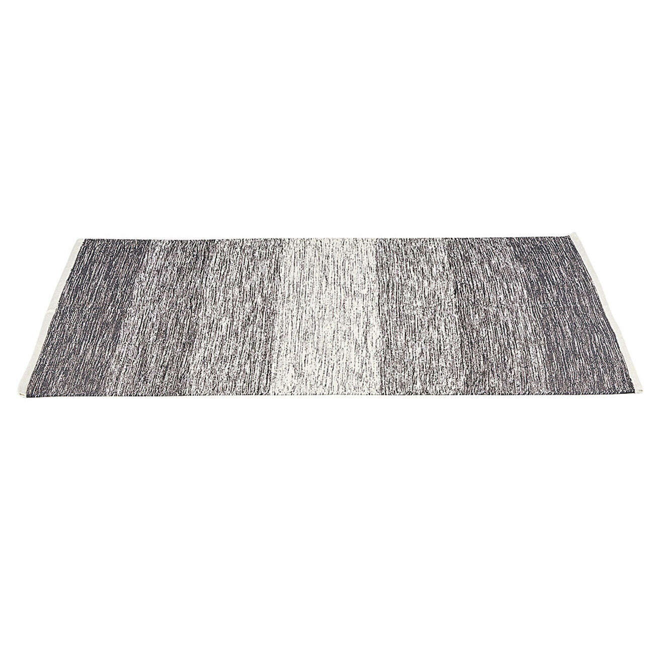 Tapis rectangulaire rayure blanche et noire