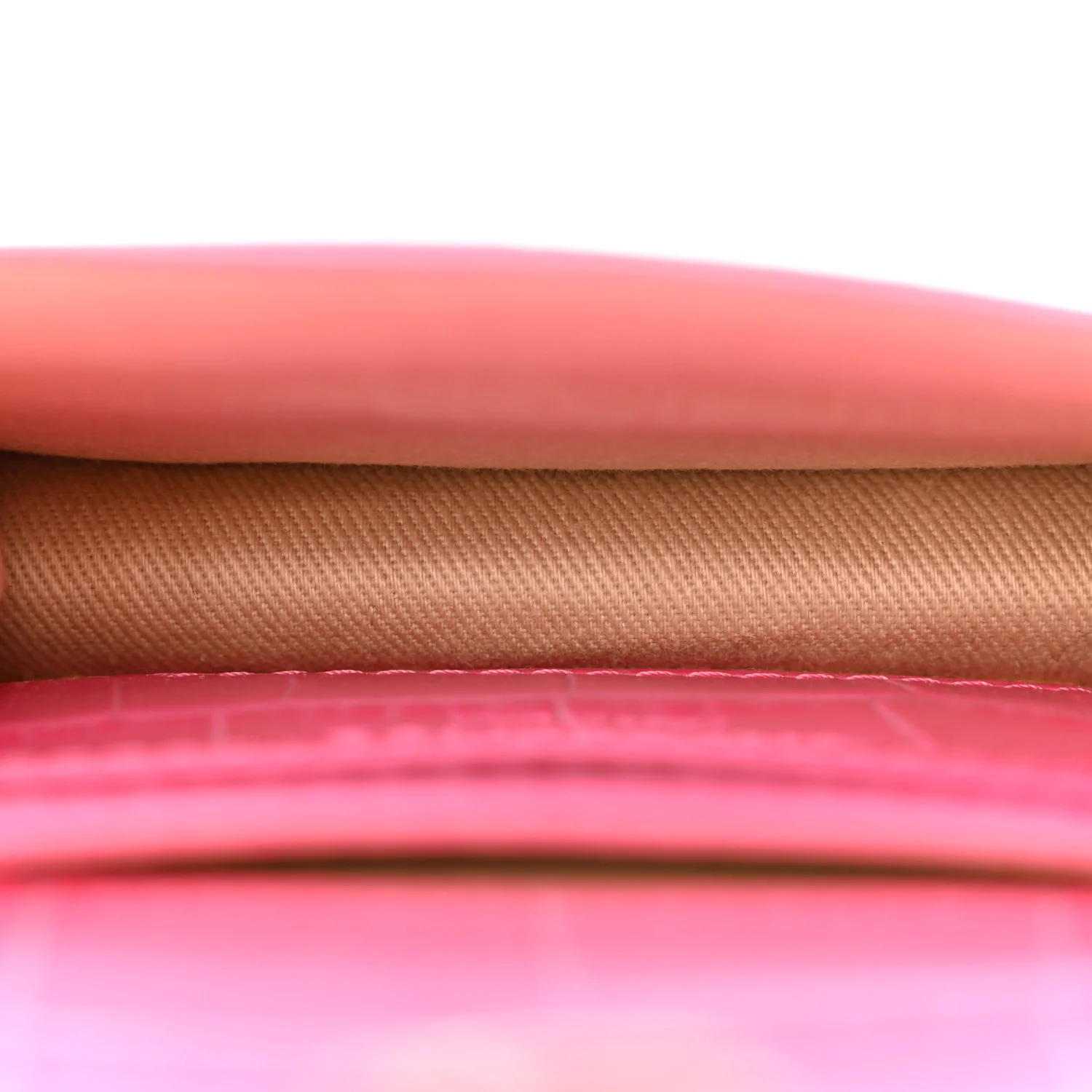 Calfskin Crocodile Embossed La Ceinture Bello Double Tour Belt Bag Pink