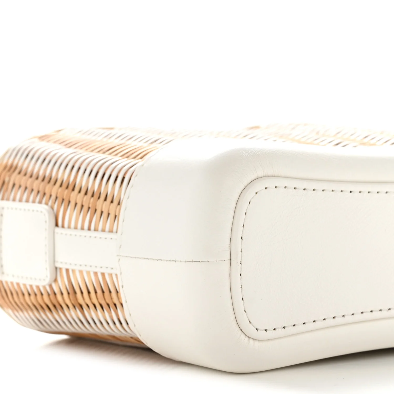 Rattan Calfskin Small Gabrielle Hobo Beige Ivory