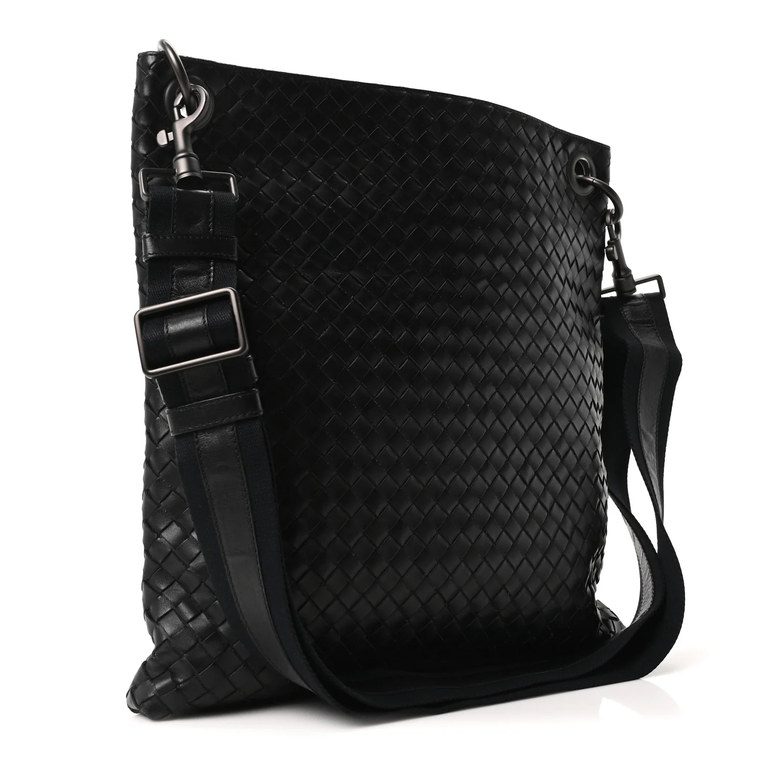 Nappa Intrecciato VN Crossbody Messenger Bag Black