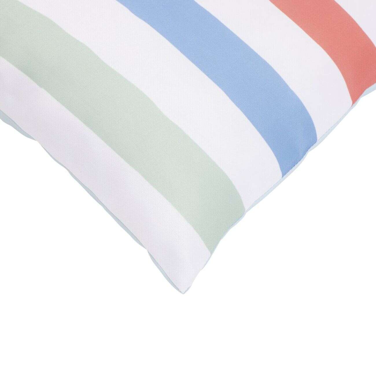 Coussin de jardin carré bayadère rayures colorées 40x40cm