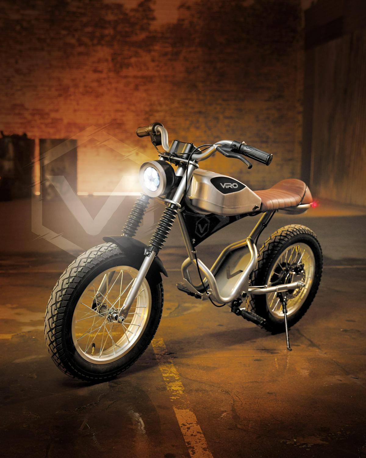 VIRO Rides Electric Mini - Bike 25.2 V Cafe Racer Powered Ride - on with Parent Control