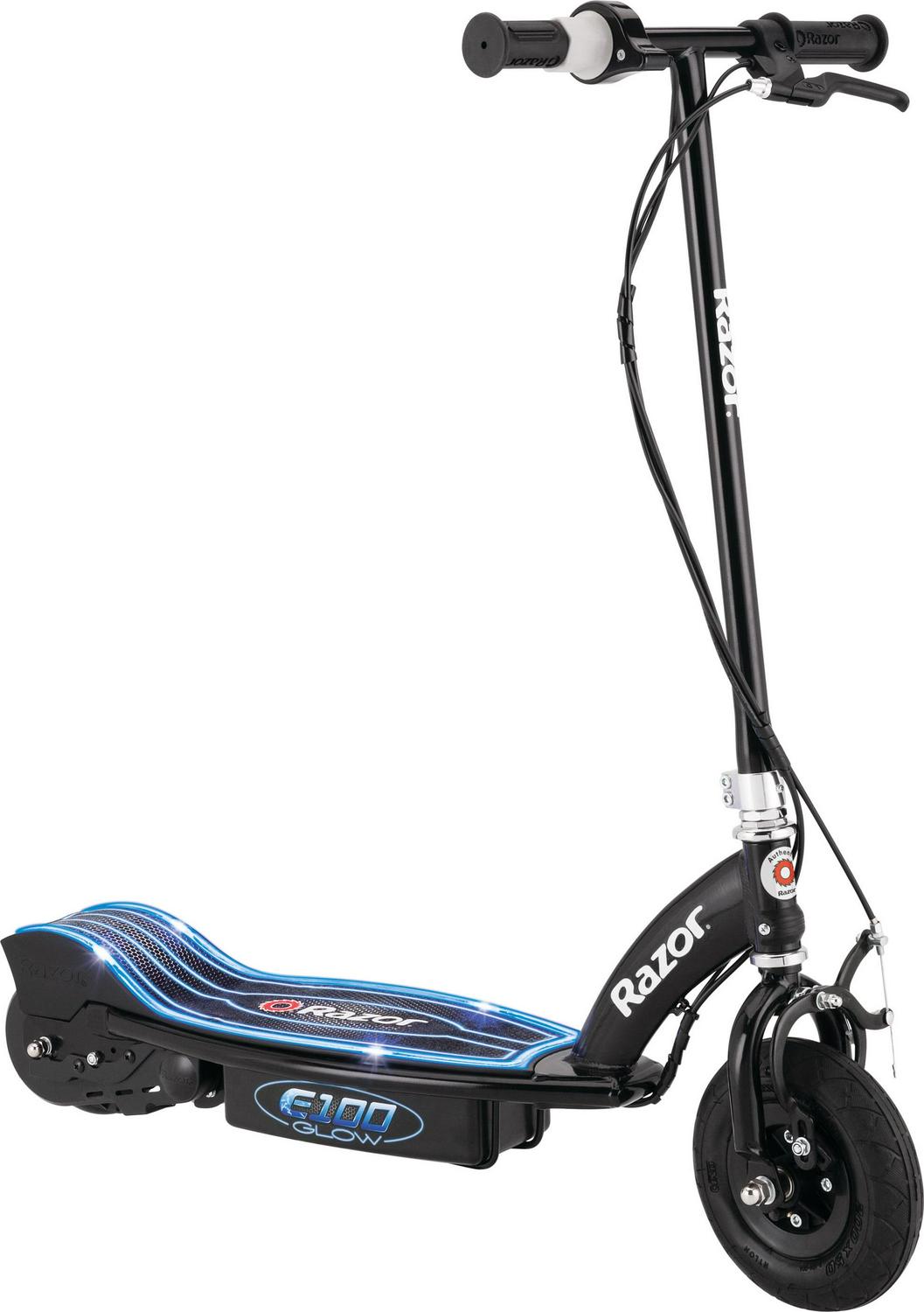 Razor E100 Glow Light - up Electric Scooter. up to 10 Mph. Air - Filled Front Tire. for Child Ages 8+