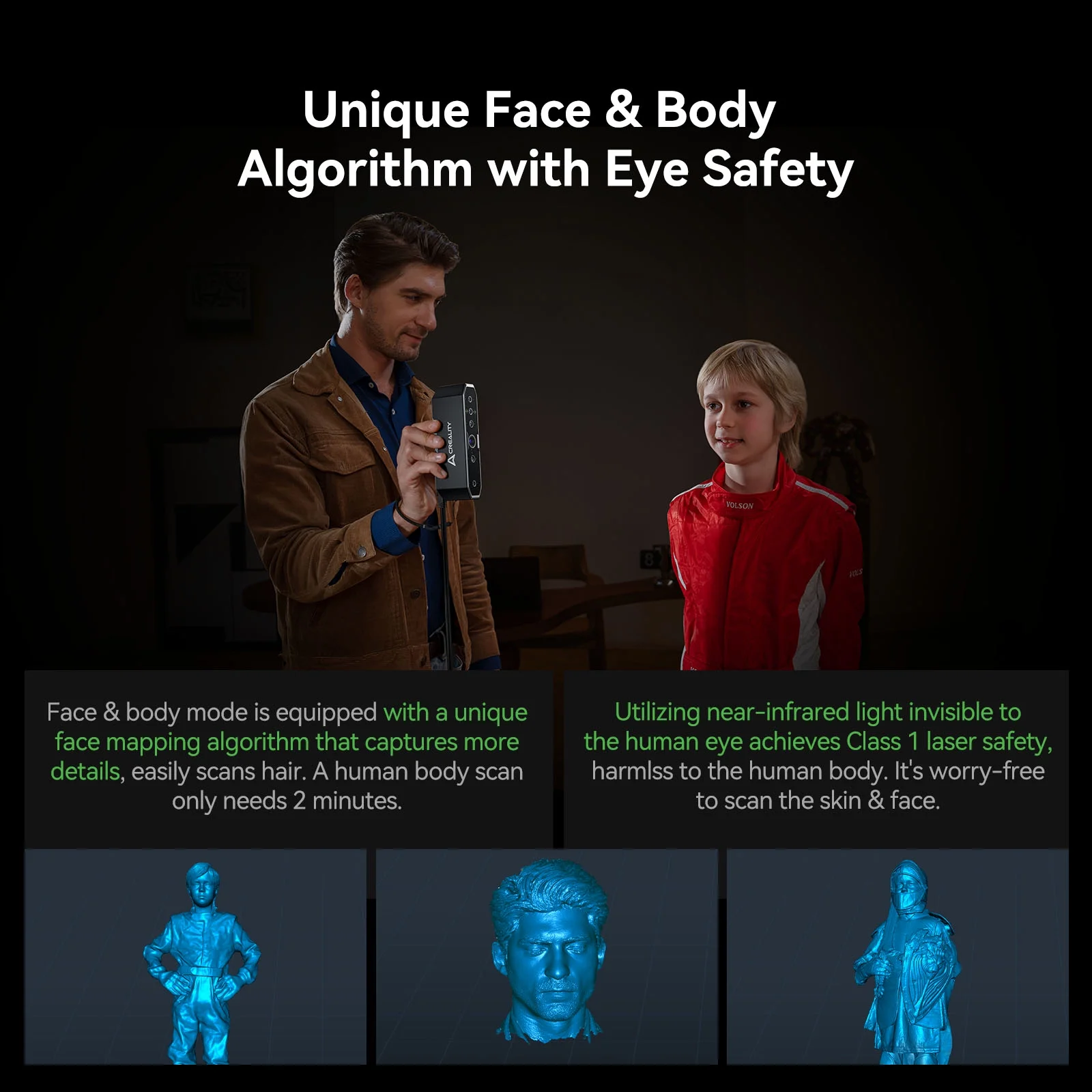 CR-Scan Otter 3D Scanner Kit High Accuracy 0.02mm with 8 LED Infrared Lights 24 Bit Full-Color Scan, Noiseless, Sensitive Operation for Windows/macOS - Image 4