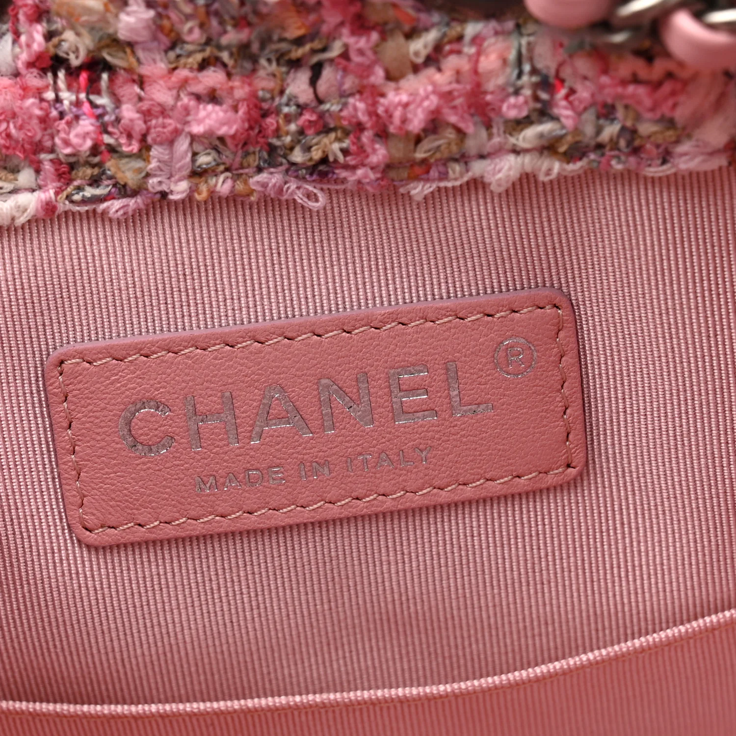 Tweed Calfskin Quilted Gabrielle Backpack Pink