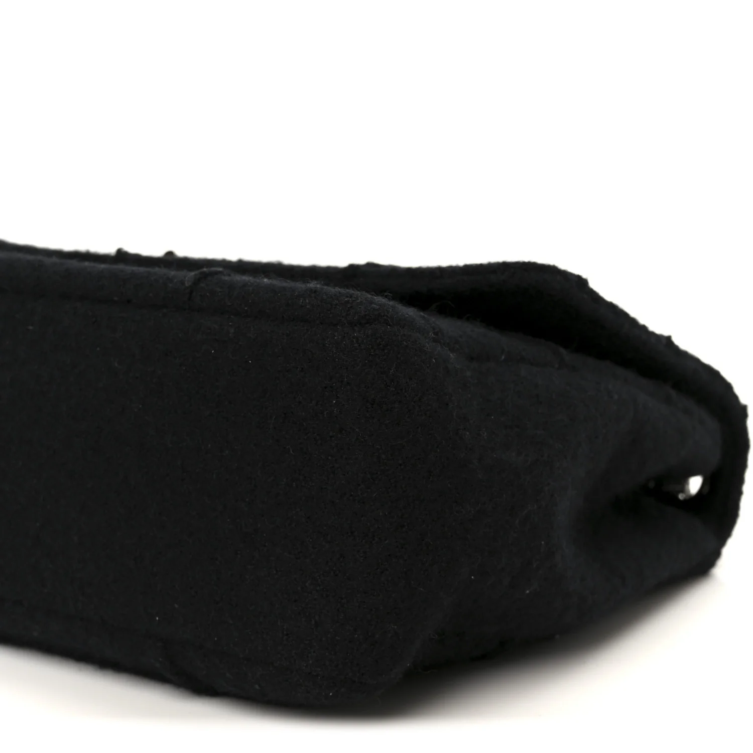 Wool Jumbo Chocolate Bar Mademoiselle Flap Black