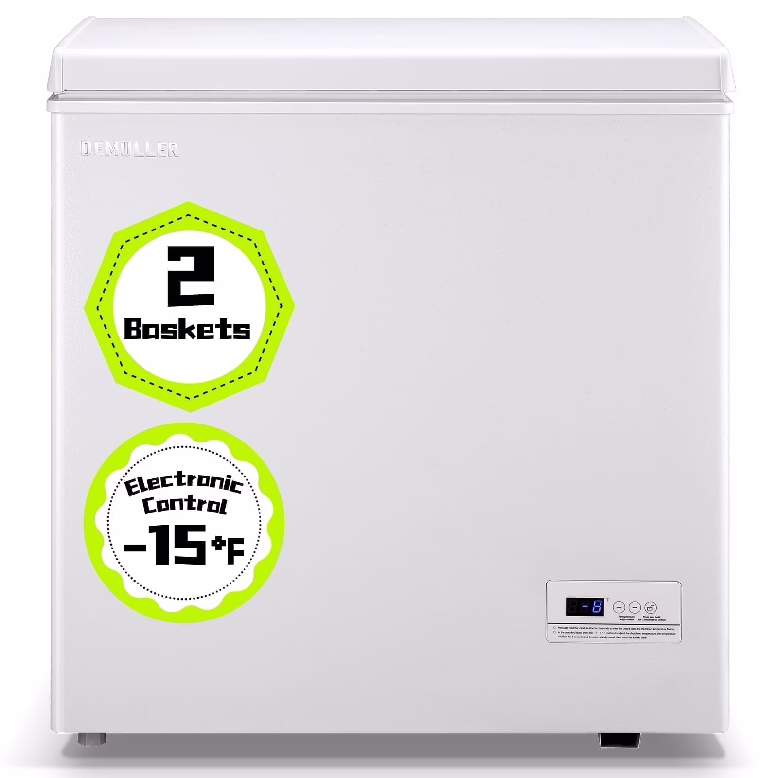 3.5 Cu. ft Chest Freezer Small Freezers with Top Open Door Freestanding Black(3.5 CU.FT/Black) - Image 3