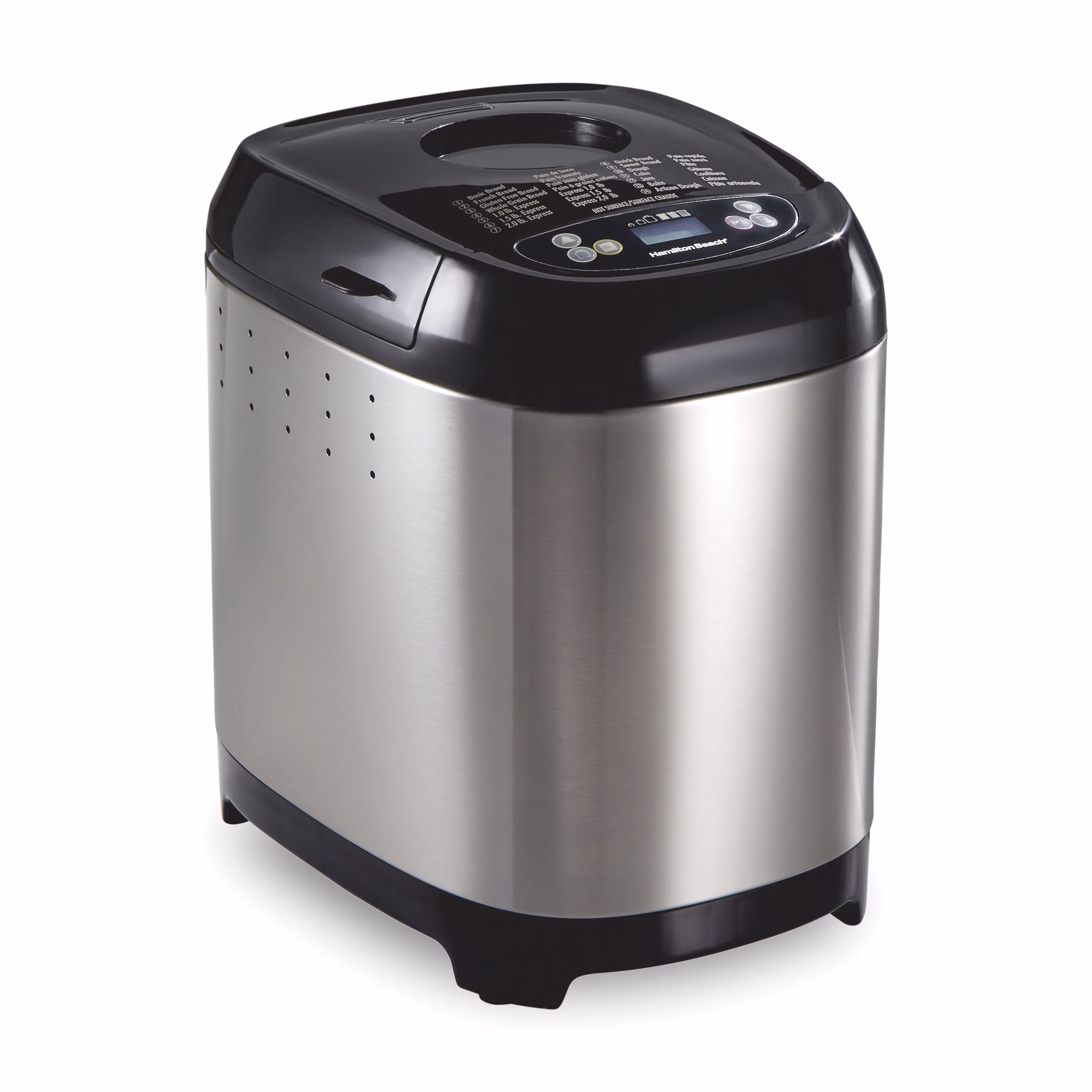 2 lb Bread Maker Machine, Artisan Dough Bread Maker with 14 Settings, Black Stainless Steel(Black)