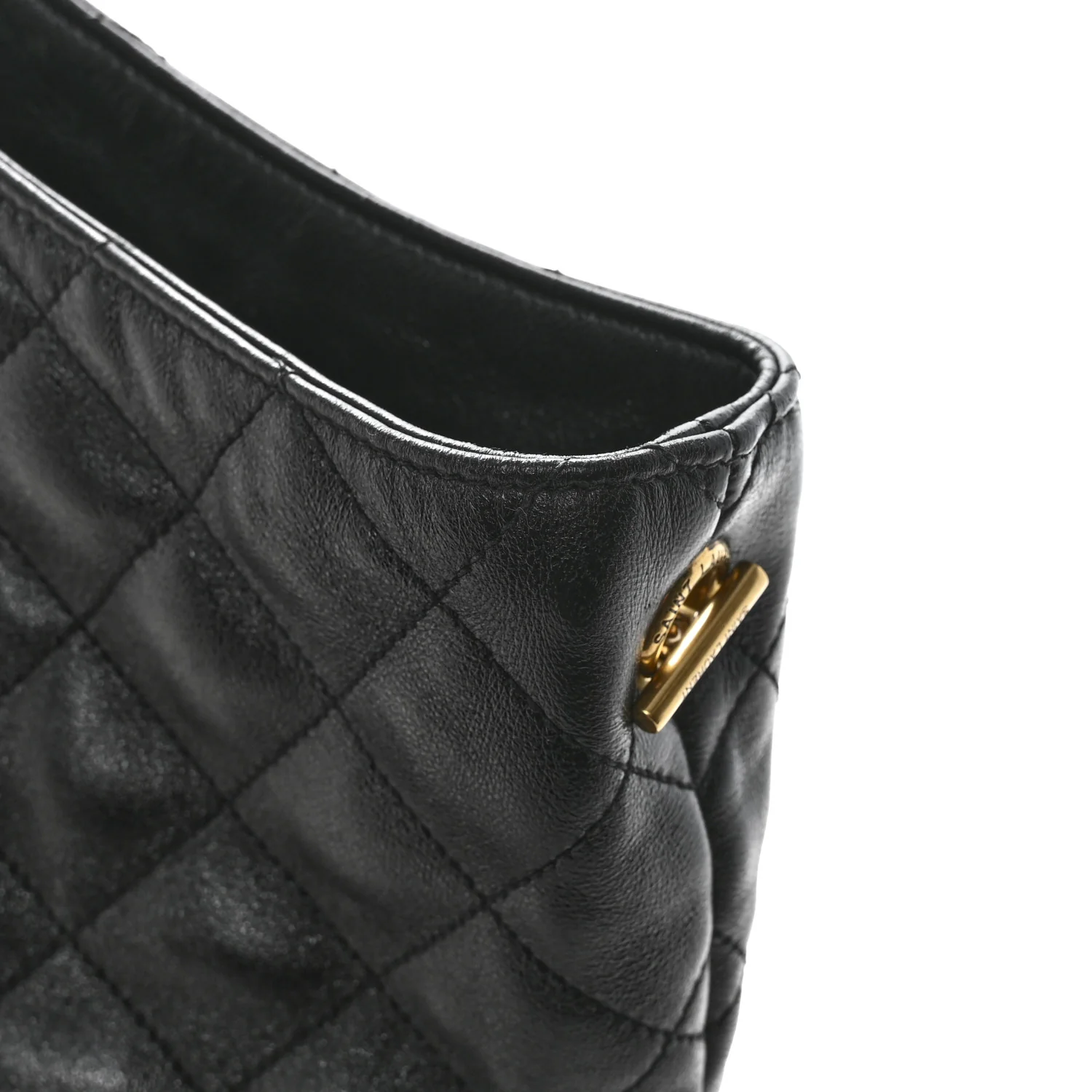 Lambskin Quilted Maxi Icare Shopping Tote Black