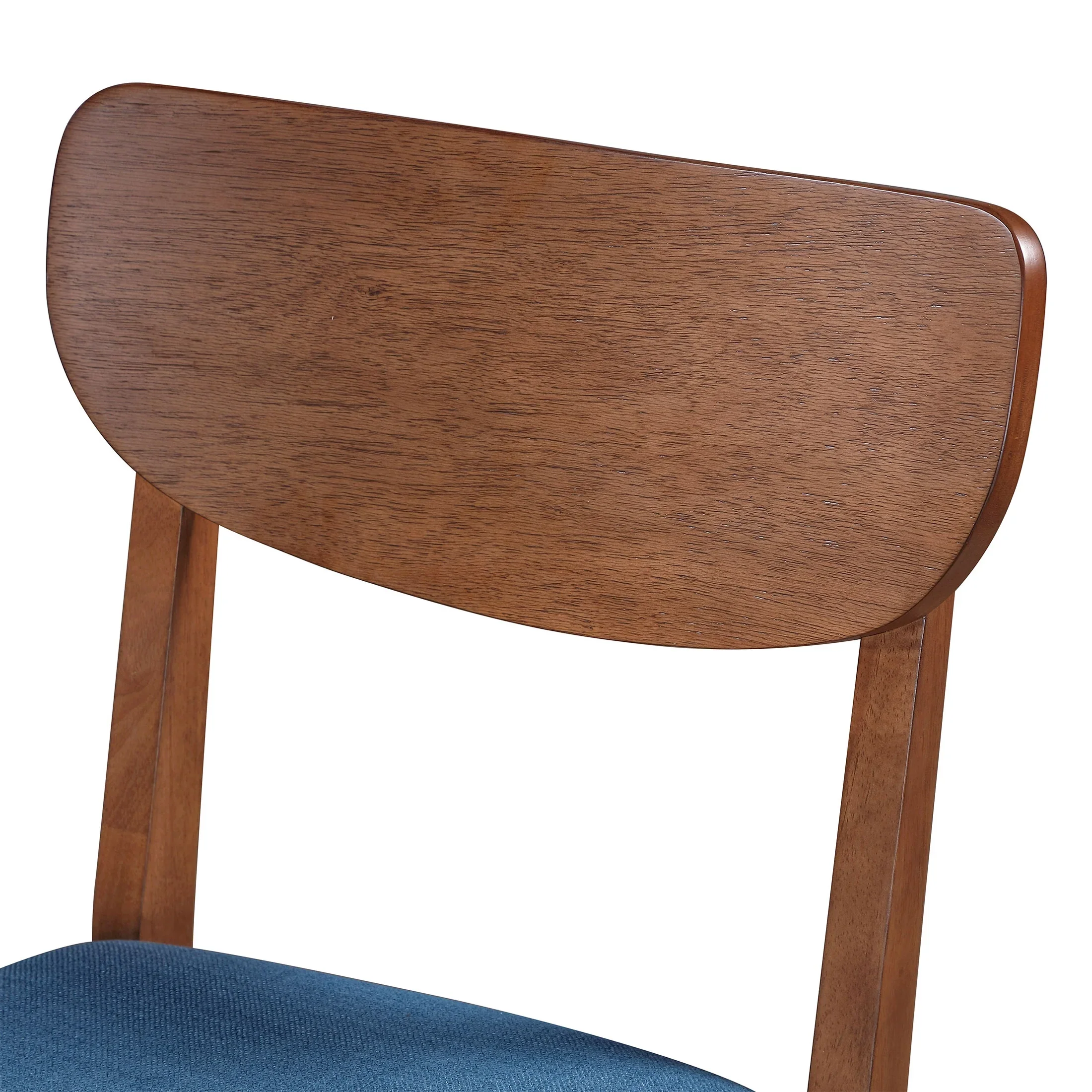 Better Homes & Gardens Greyson Mid-Century Dining Chairs, Black Faux Leather, Acorn Finish, Set of 2