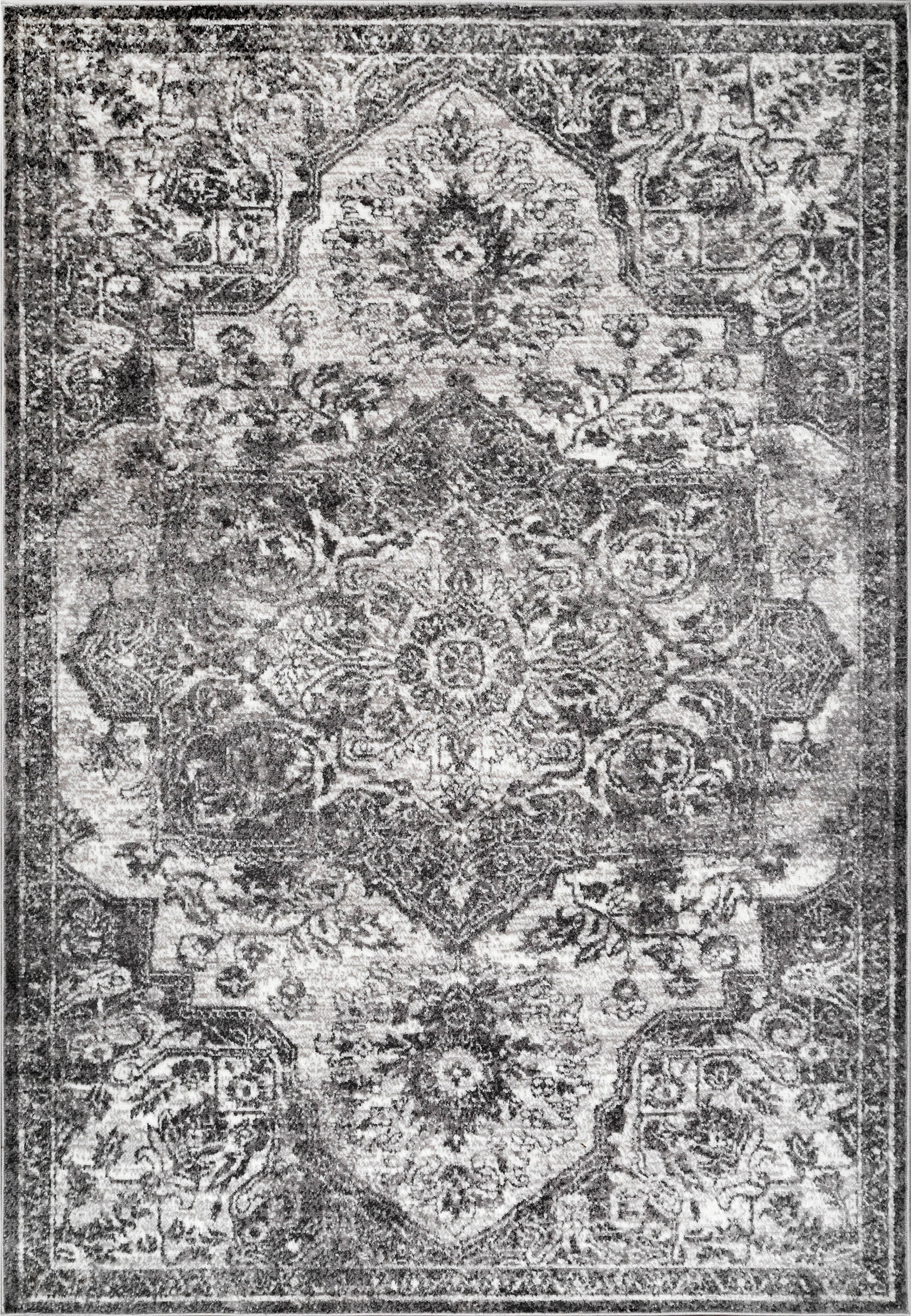 nuLOOM Maryanne Medallion Gray 5 ft. x 8 ft. Area Rug
