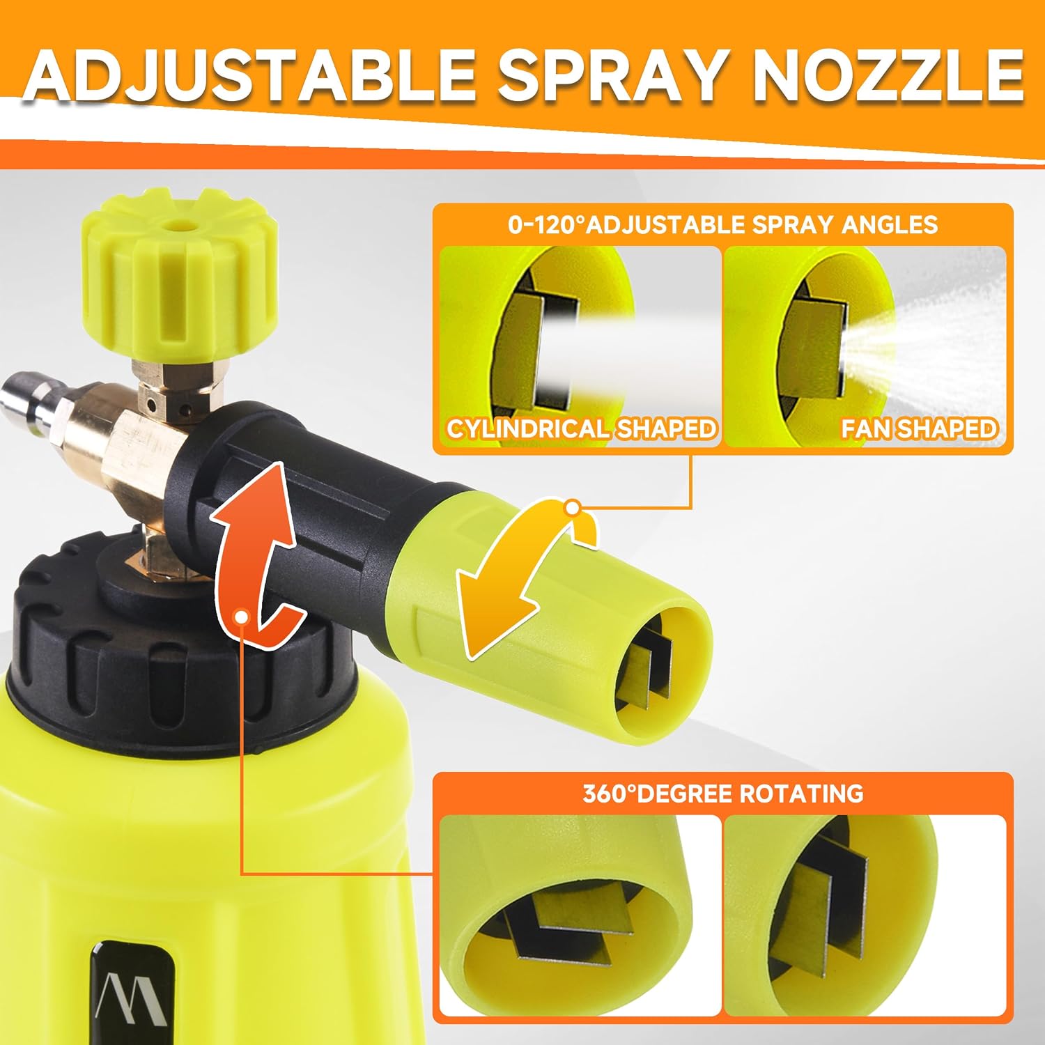 M MINGLE Pressure Washer Foam Cannon Kit, Car Wash Brush with Long Handle