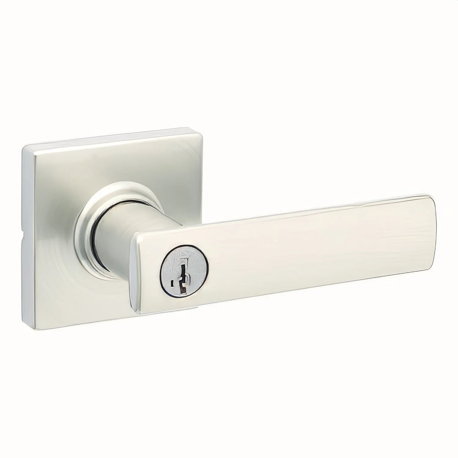 Kwikset 405BRNLSQT Breton Keyed Entry Door Lever with Square Rose - TA Screen Specialist, Inc.