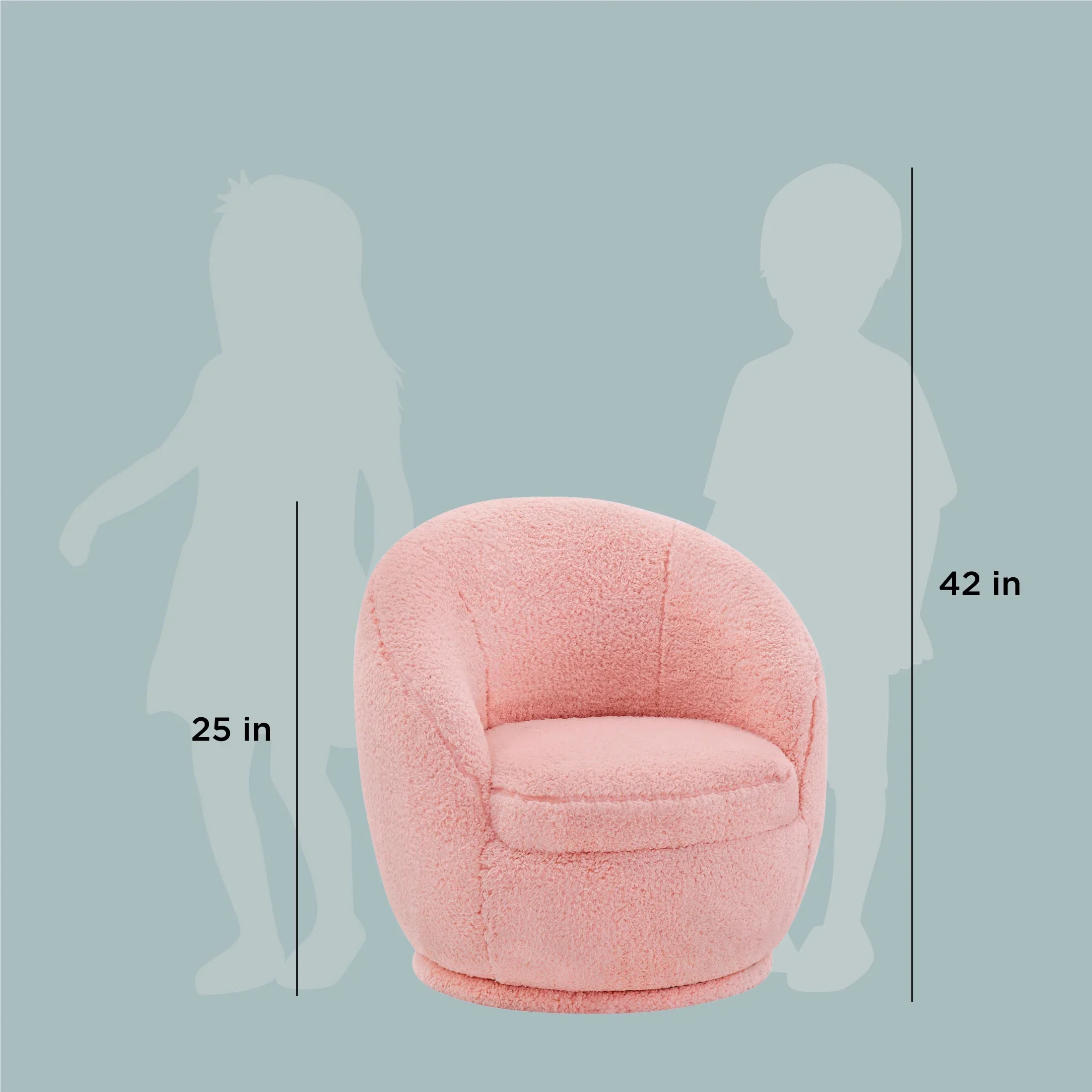 Better Homes & Gardens Mira Kids Swivel Chair, Cream Faux Shearling