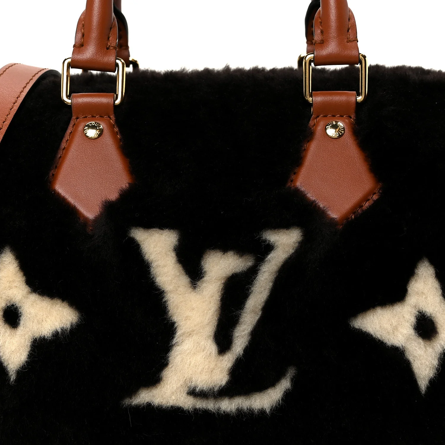 Shearling Monogram LV Ski Cozygram Speedy Bandouliere 25 Chocolate Cream