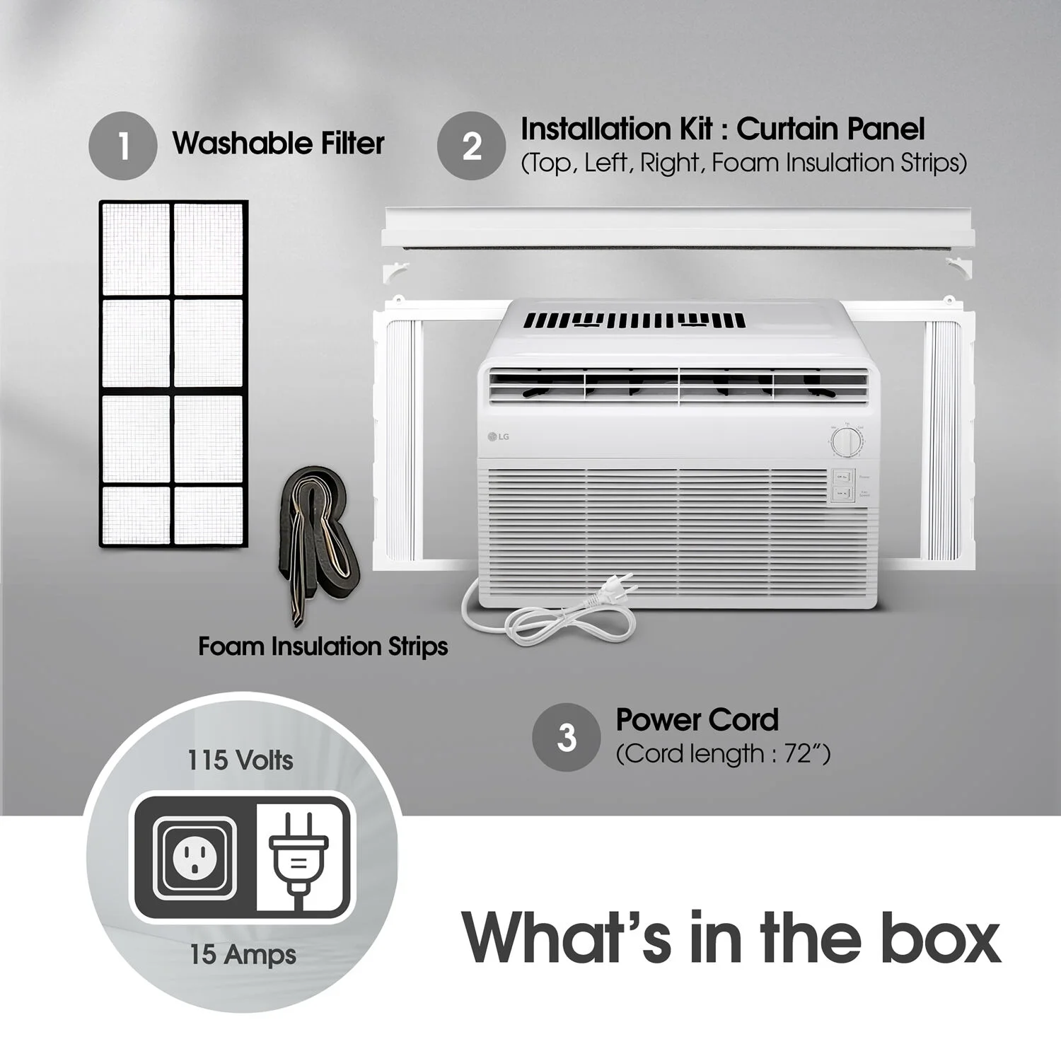 LG 5, 000 BTU 150 Sq Ft Window Air Conditioner, LW5024