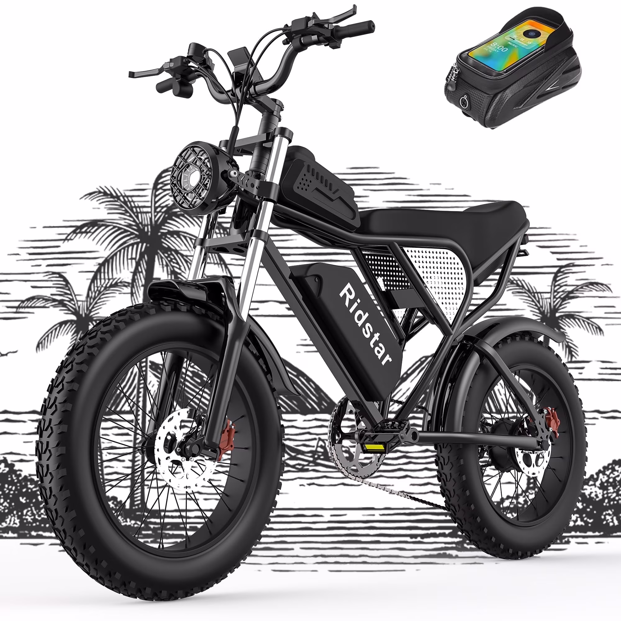 Electric Biycle for Adults,1200W 32MPH,48V 20AH Electric Dirt Bike,20" Fat Tire 7 Speed Mountain Bike UL2849(20inch-1500W-48V 20AH)