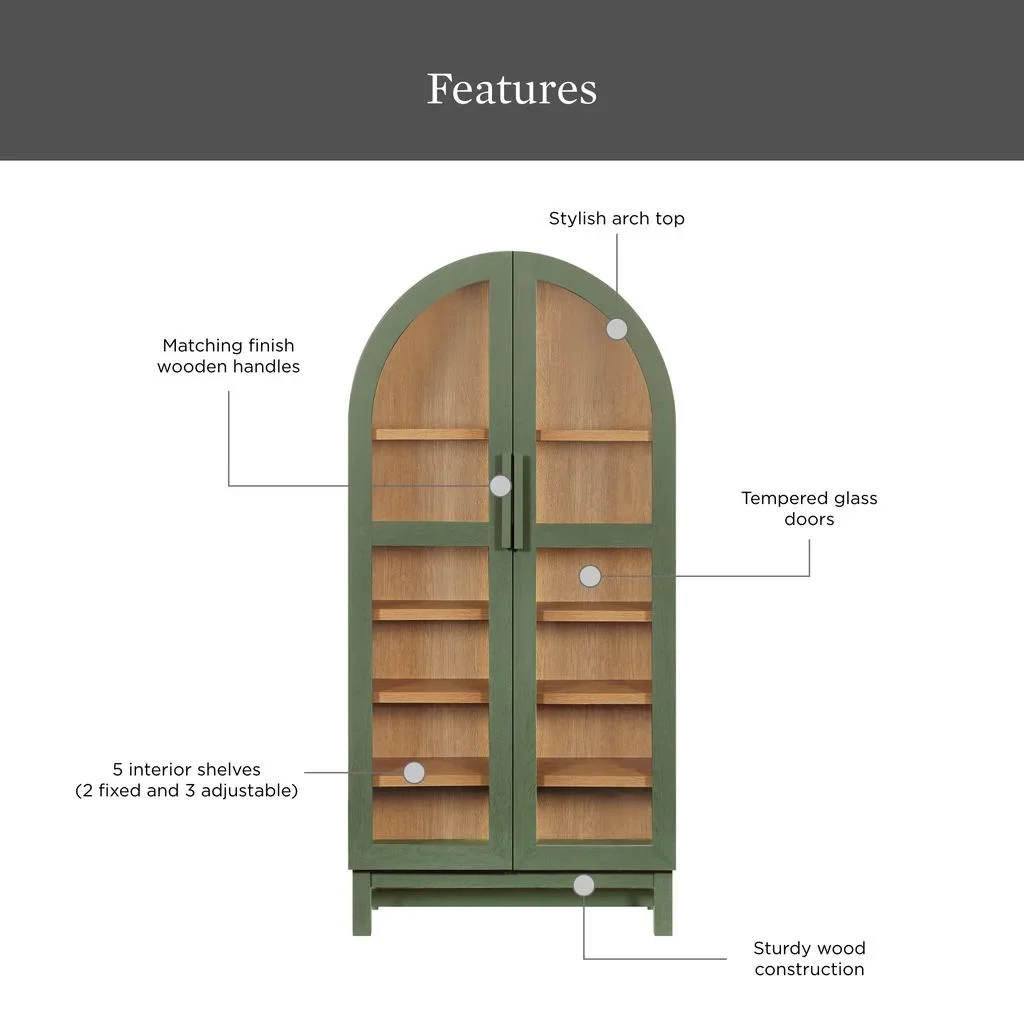 Better Homes & Gardens Juliet Arch Accent Cabinet, Black Finish