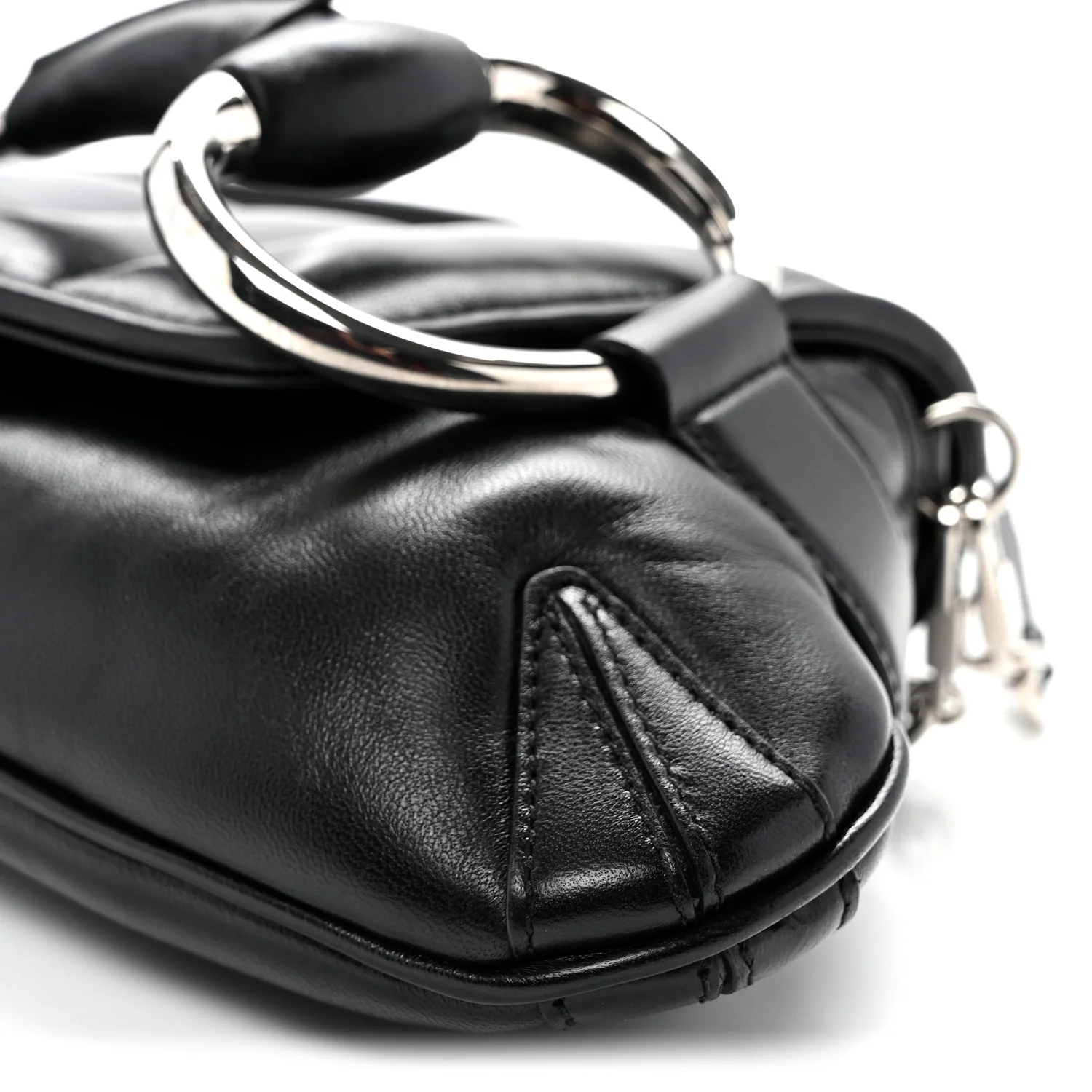 Nappa Vertical Matelasse Medium Maxi Horsebit Chain Shoulder Bag Black