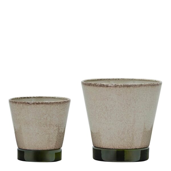 Lima blomsterpotte 2 stk beige/grønn