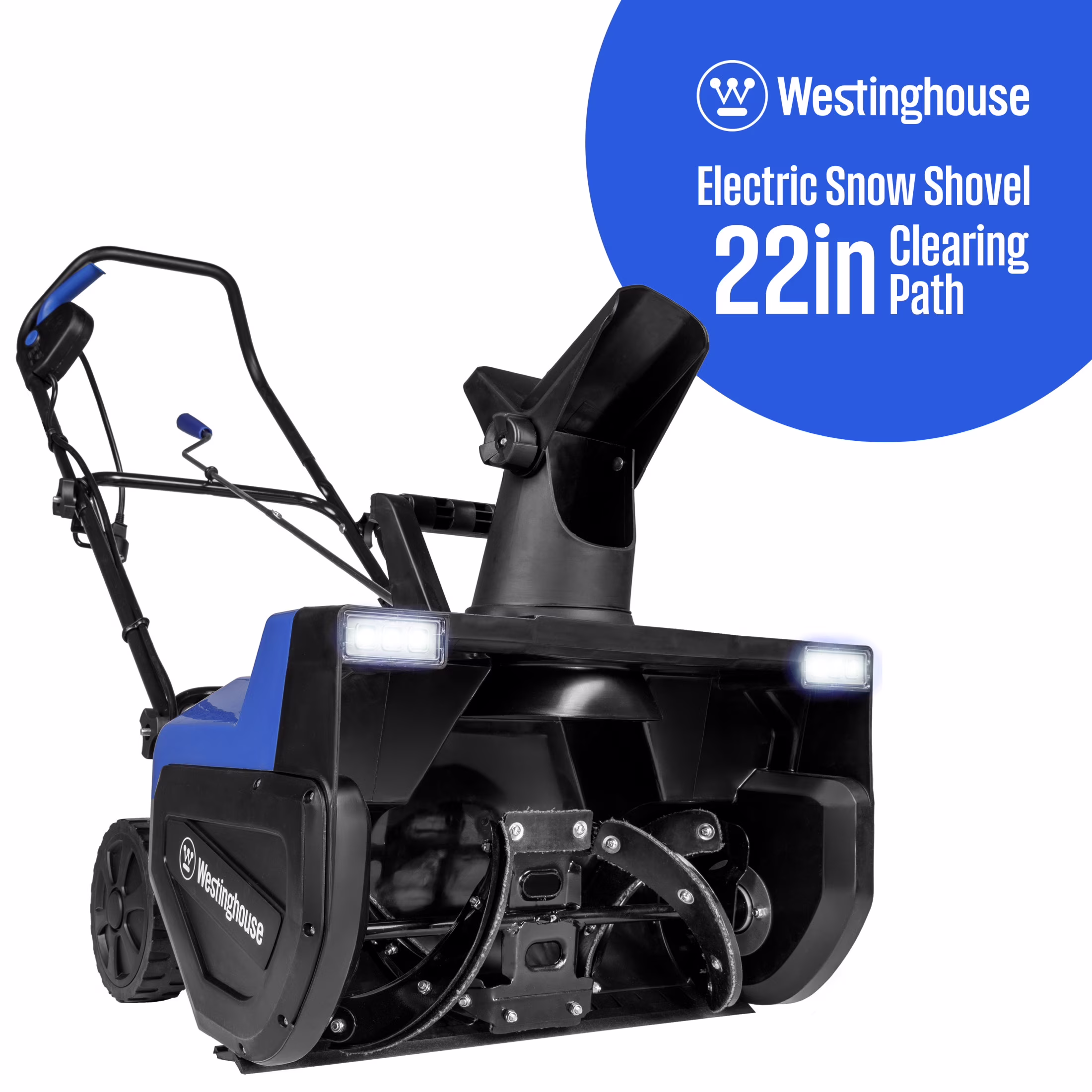 Westinghouse Wsnow22 Corded Snow Blower 22 in, Steel Auger, Dual LED Lights, Electric Snow Blower with 25ft Throwing Distance, Plows 840 lb/Min, Adjustable Chute