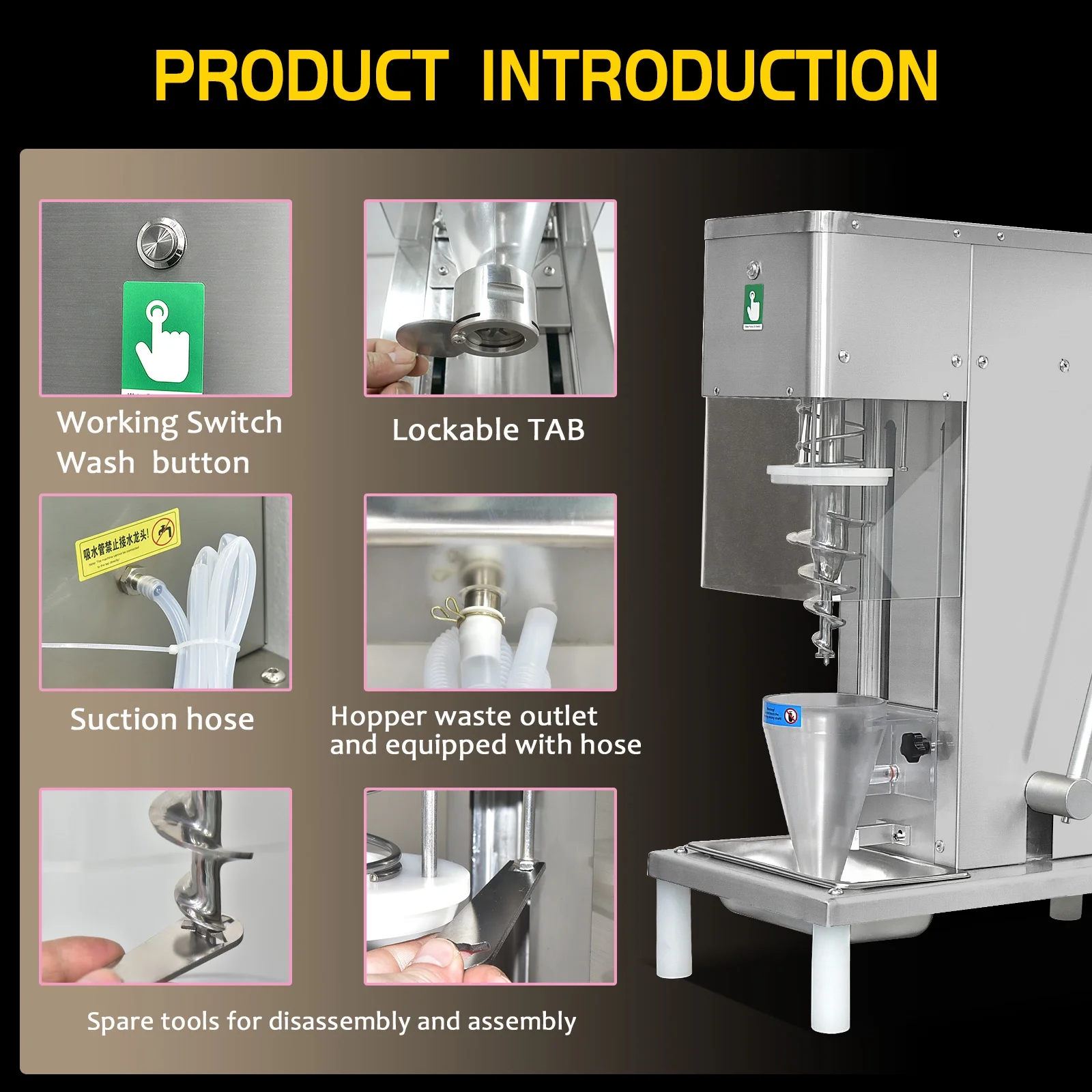 Commercial Frozen Yogurt Gelato Ice Cream Blending Machine,Swirl Ice Cream Machine - Image 5