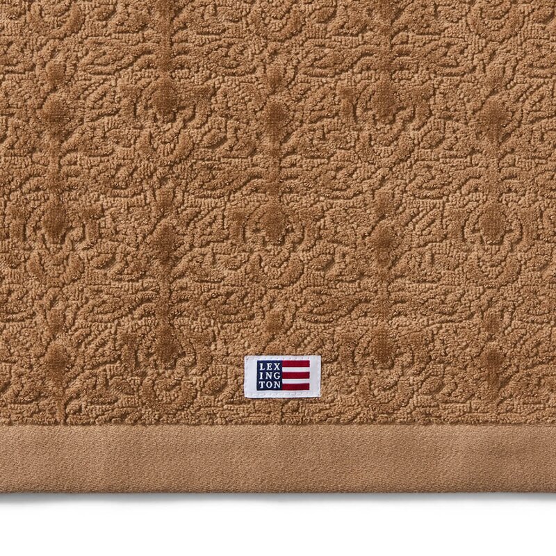 Velour jacquard ornament håndkle 30x50 cm fudge