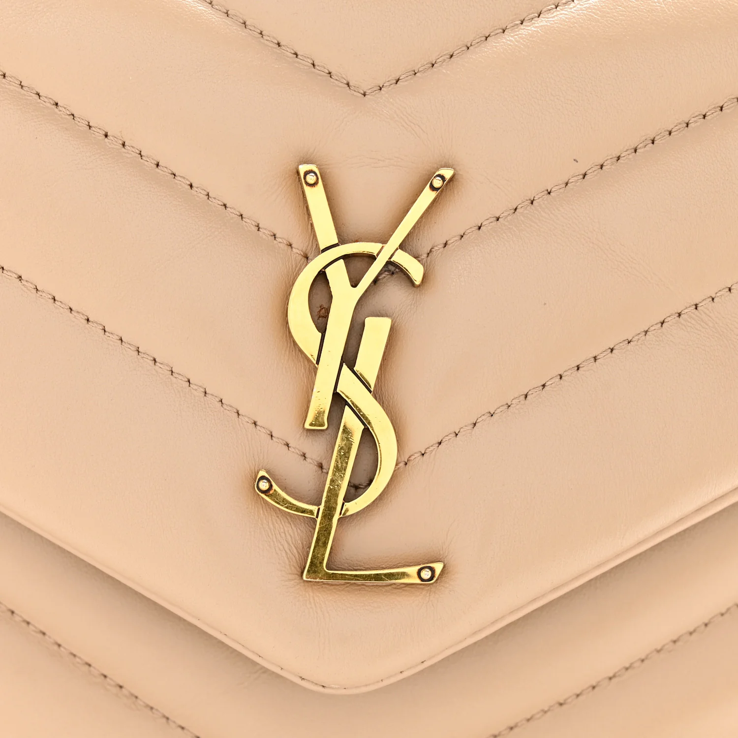 Calfskin Y Quilted Monogram Small Loulou Chain Satchel Dark Beige