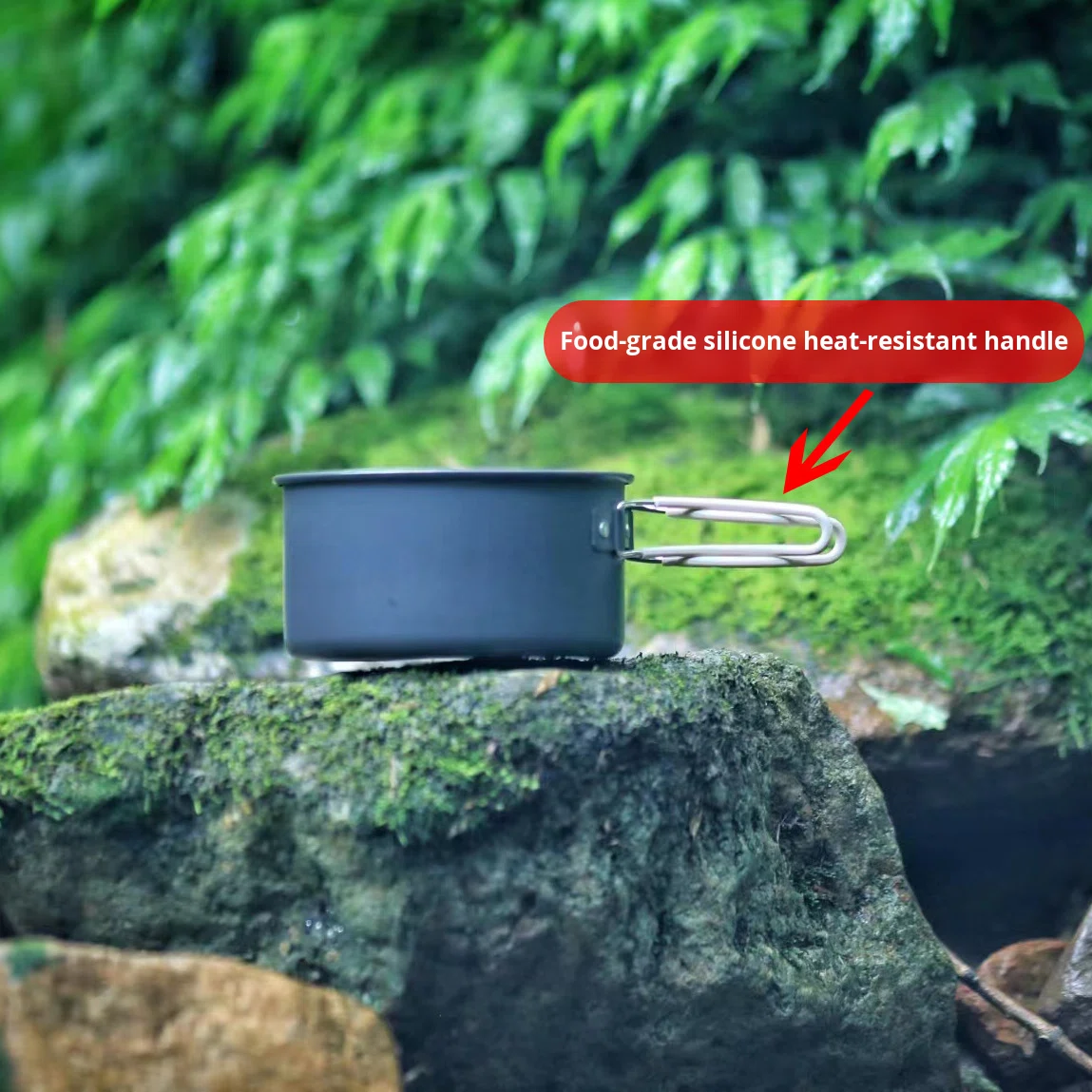Camping Cookware Outdoor Kettle Cooking Pot Equipment Portable Field Camping Tableware Set