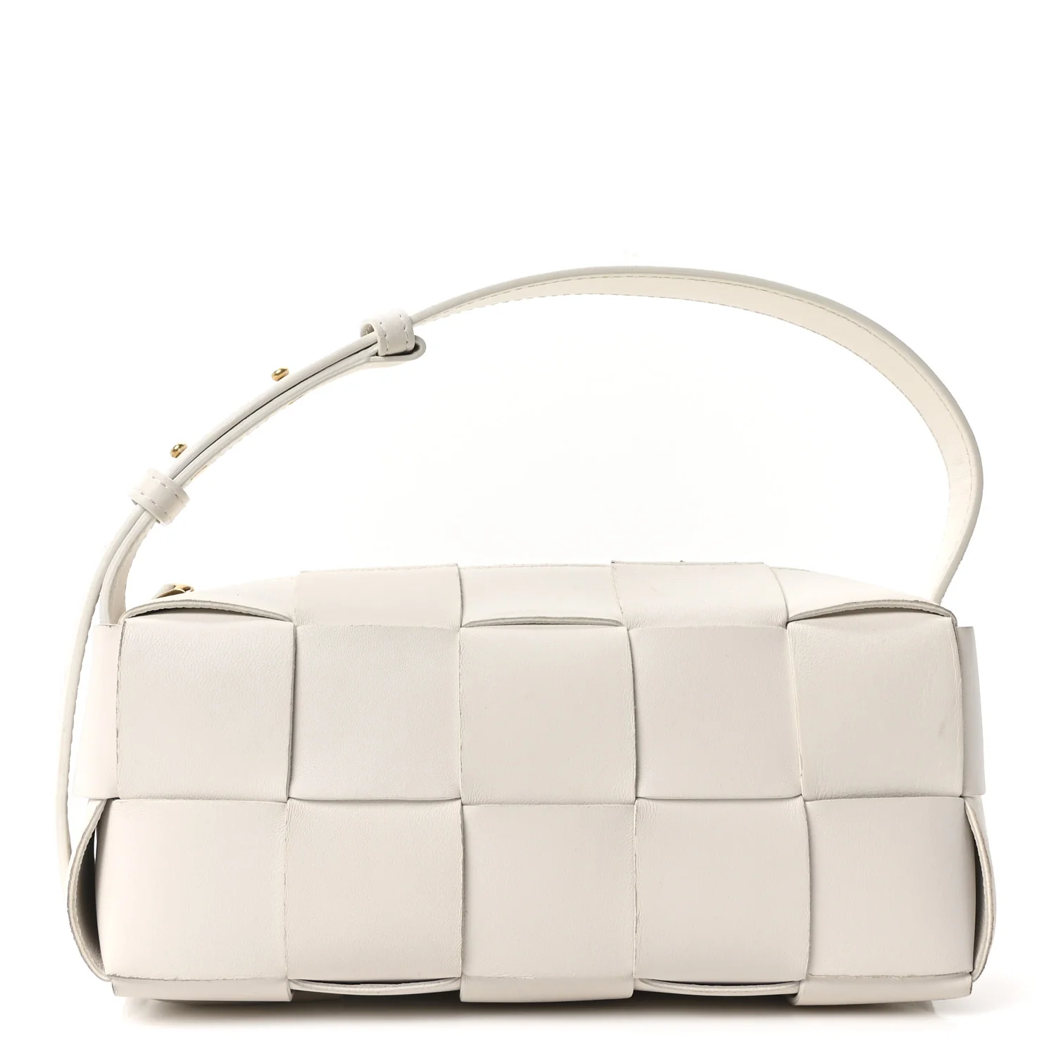 Lambskin Maxi Intrecciato Small Brick Cassette Bag White