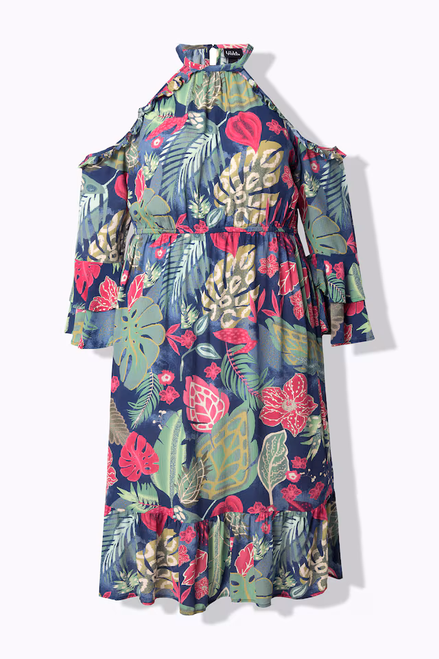 Printed Cold Shoulder Dress