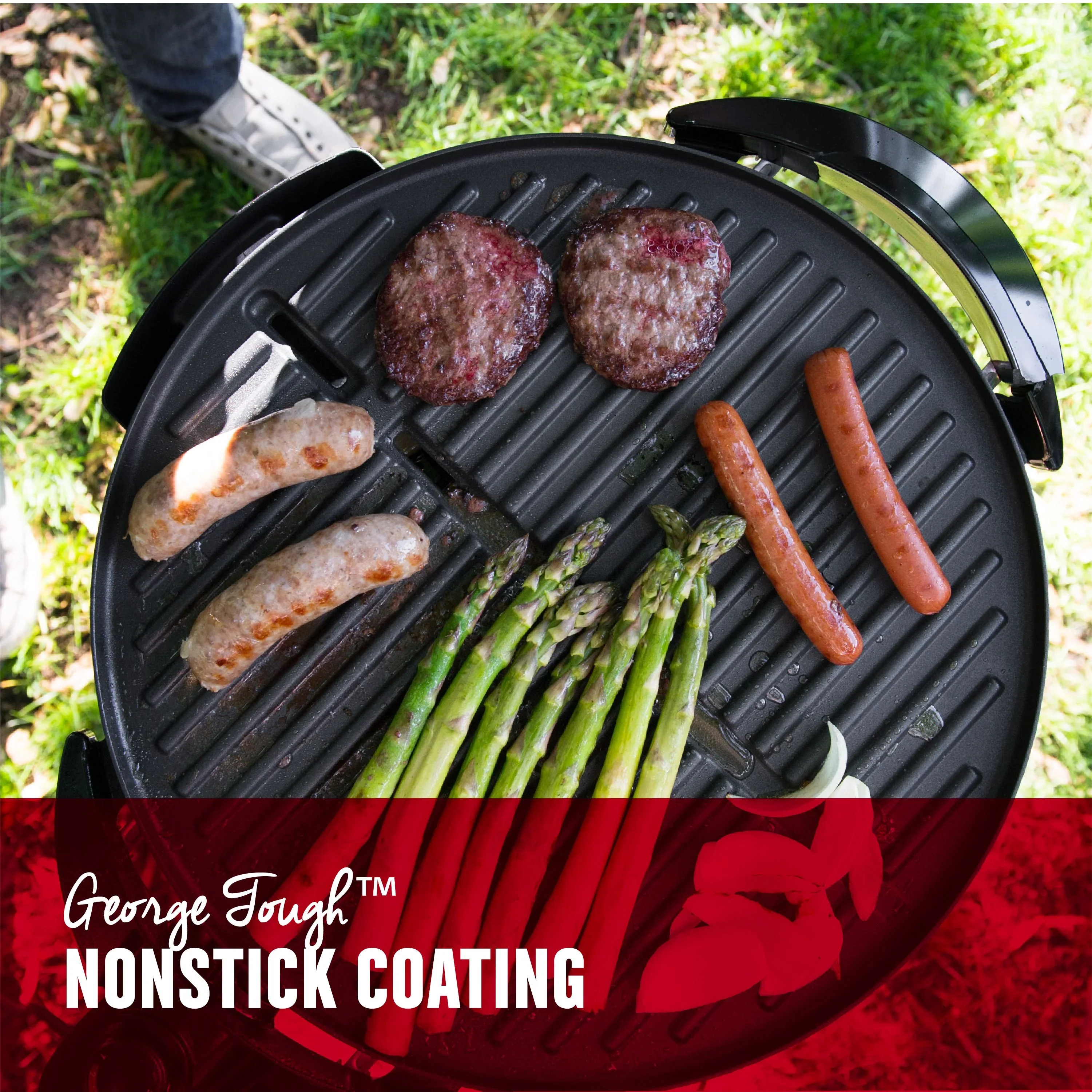 Foreman 15 Serving Nonstick Indoor/Outdoor Electric Grill in Gun Metal