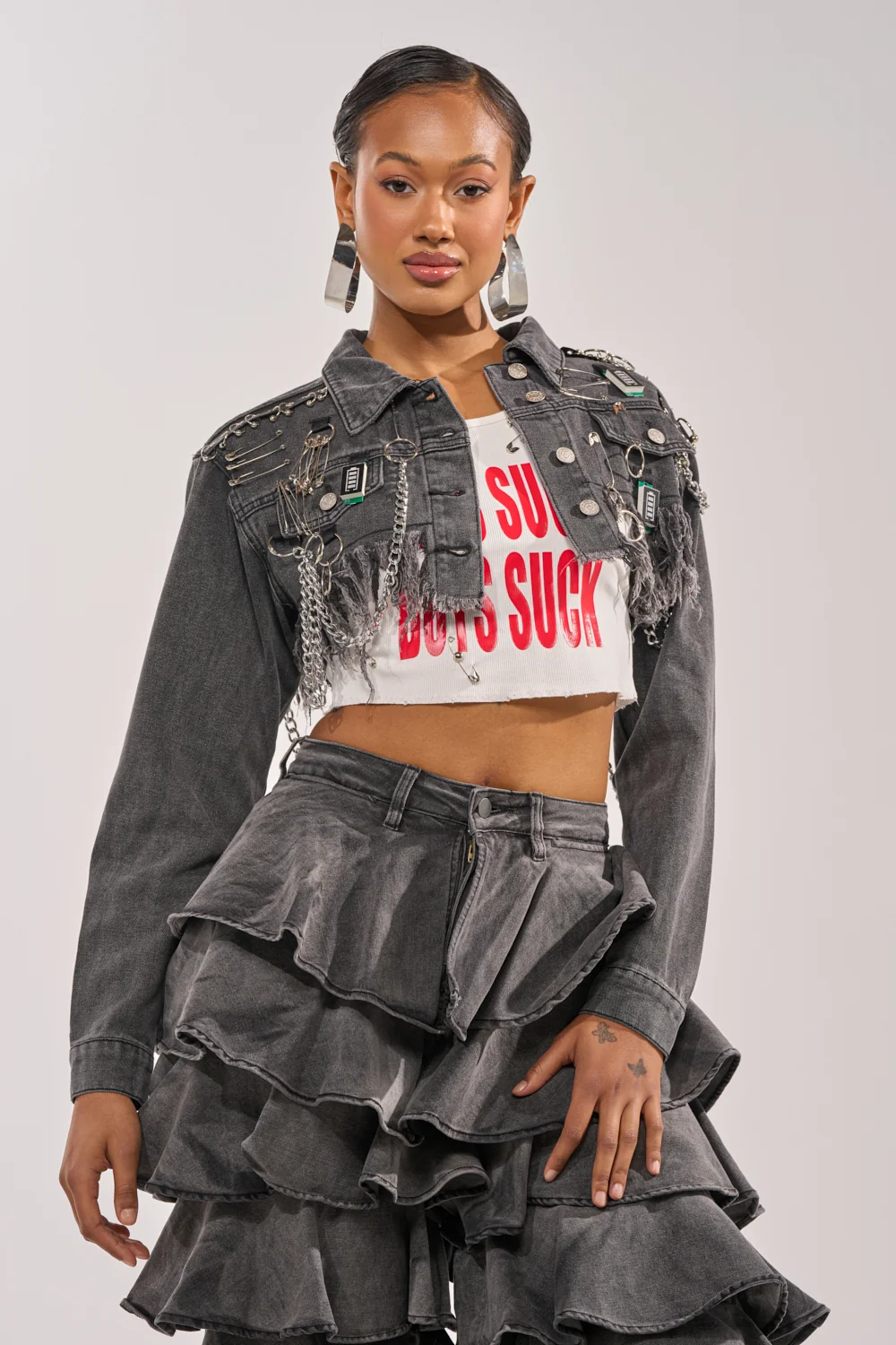 CAN'T COMPUTE ULTRA CROPPED DENIM JACKET - Akira Store