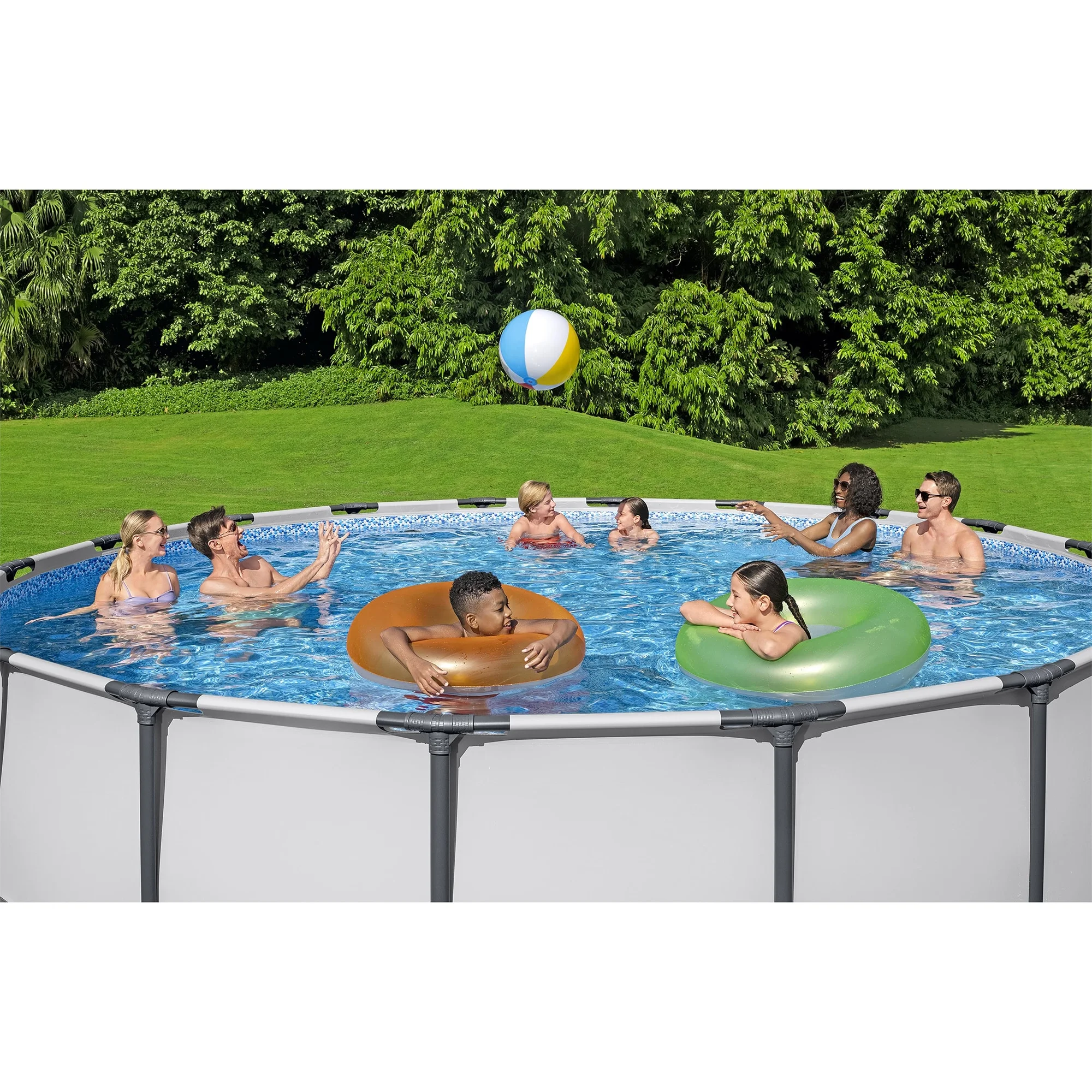 Steel Pro MAX 15' X 48" Above Ground Pool Set 4231 Gallon, Outdoor Family Pool, Corrosion Puncture Resistant, Includes Filter, Pump, Ladder Cover(48.03 in) - Image 5