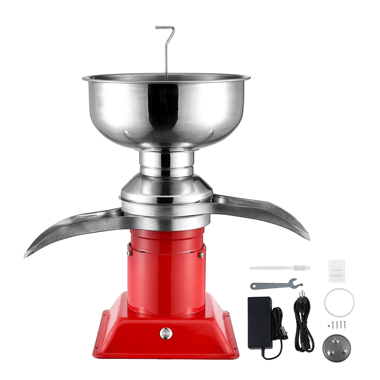 KFFKFF Dairy Cream Spin Separator, Constructed from 304 Stainless Steel, Electrical Cream Dividers, 100 L/H Production 10500RPM Bovine Milk Separator, 30W Bovine Cream Separator, Milk Clarifier