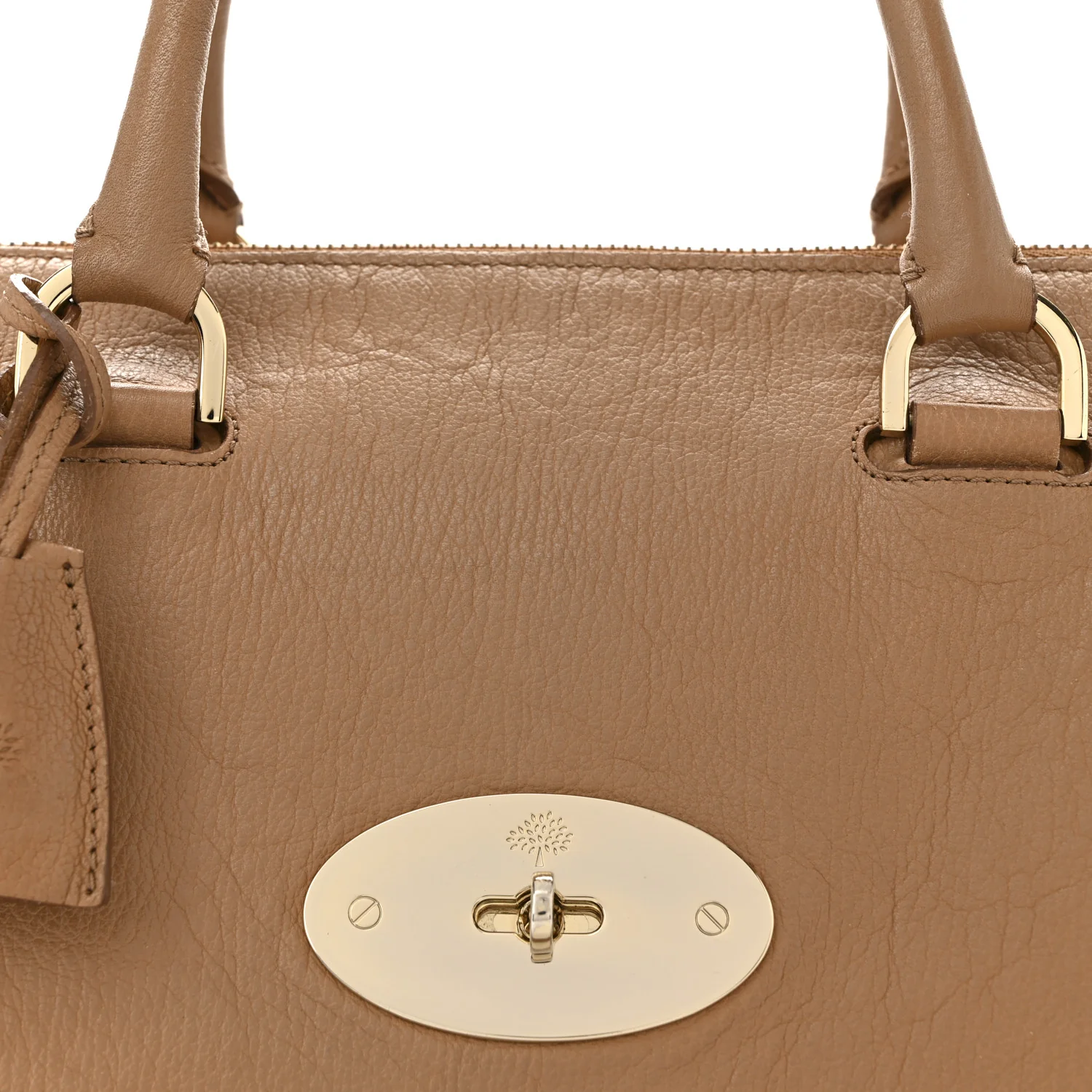 Glossy Goatskin Medium Del Rey Satchel Fudge