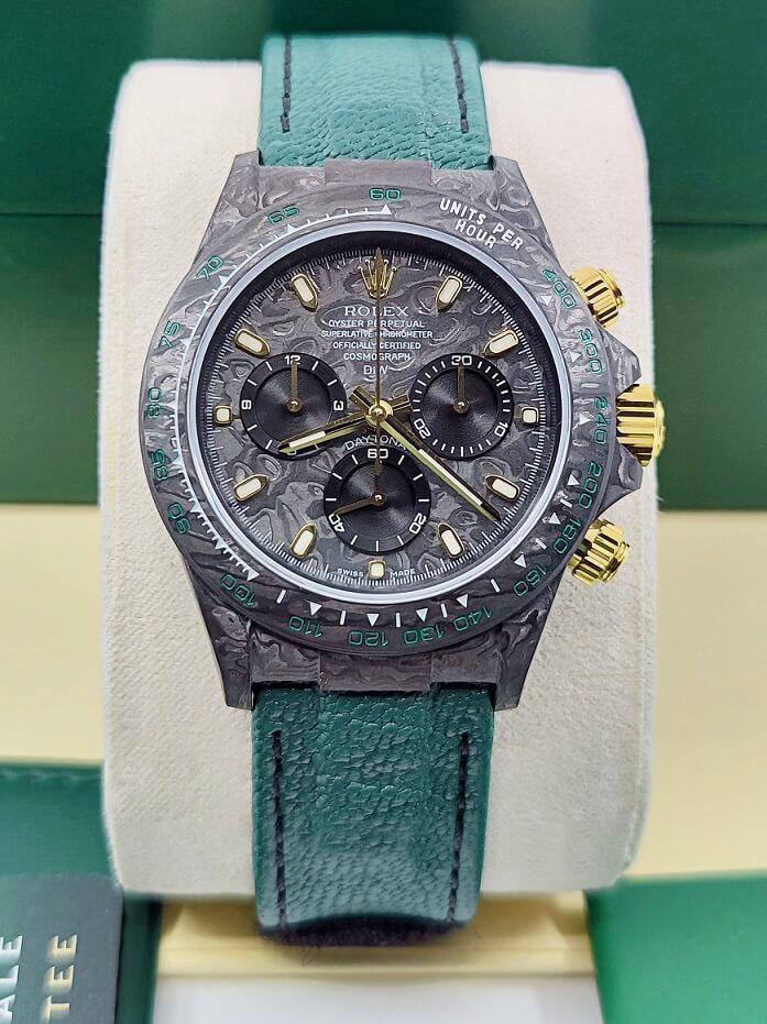 [Super Clone]Rolex Daytona DIW Carbon Emerald Green Super Clone Swiss Replica Watch | Custom Made Limited Edition | 4130 Swiss Movement