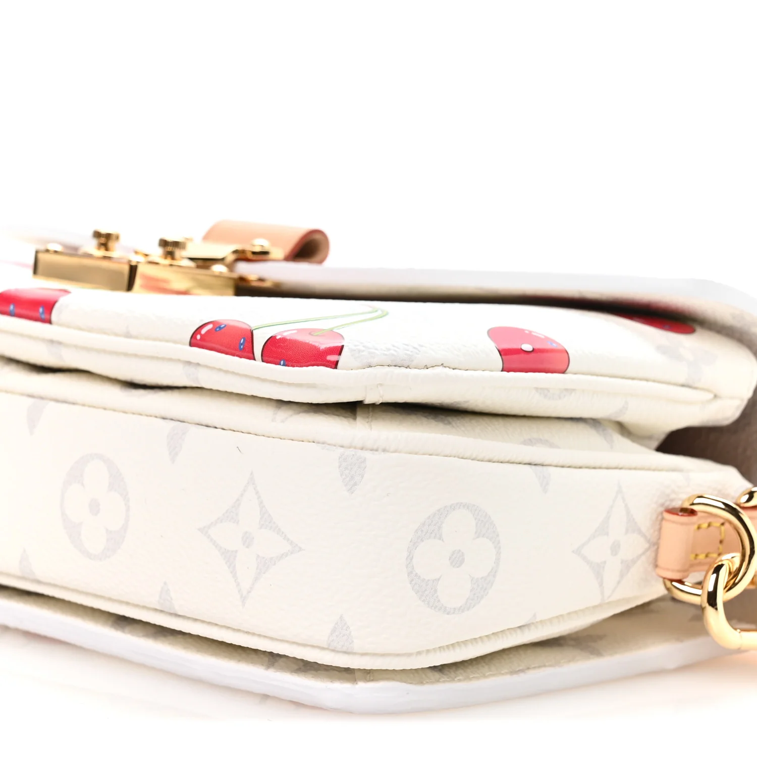 LV X TM Monogram Cerises Pochette Metis East West White