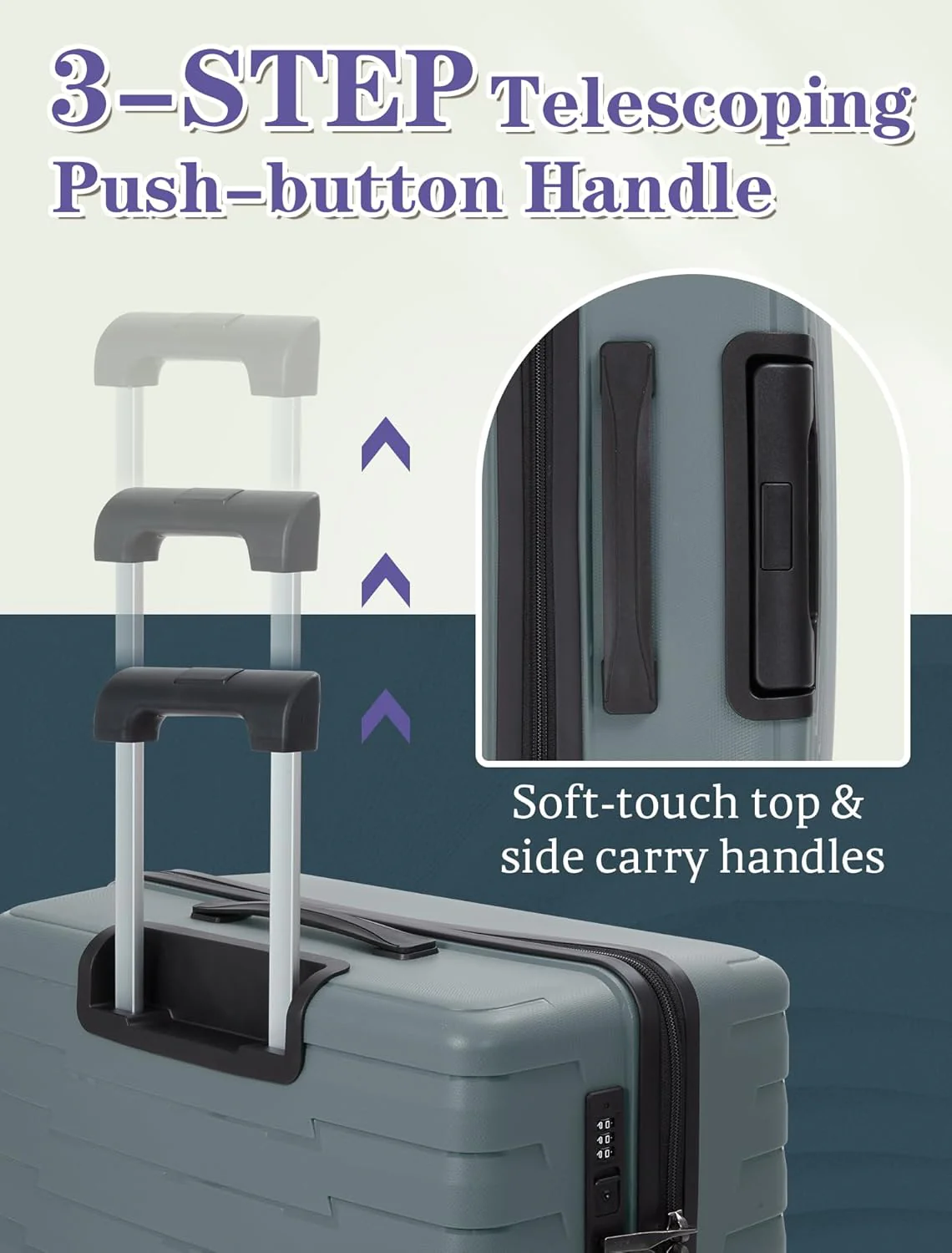 Ensemble de 5 valises à roulettes, valise rigide en ABS avec roulettes multidirectionnelles